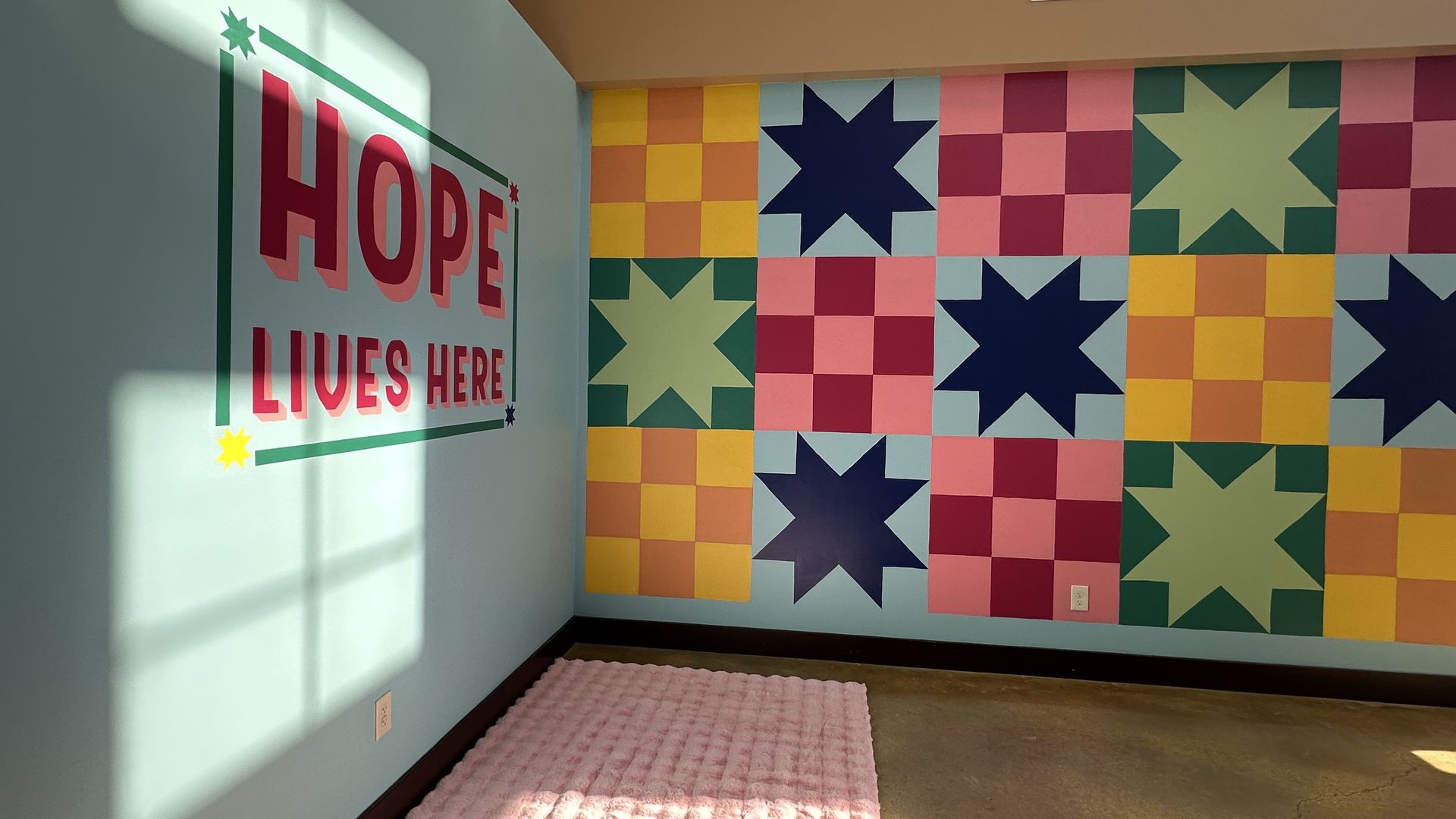 photo of art inside shelter