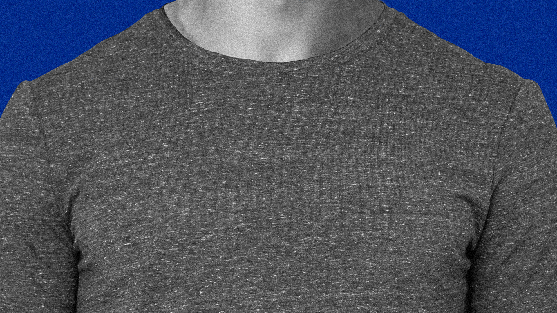 Illustration of a man placing a vote sticker on his shirt.