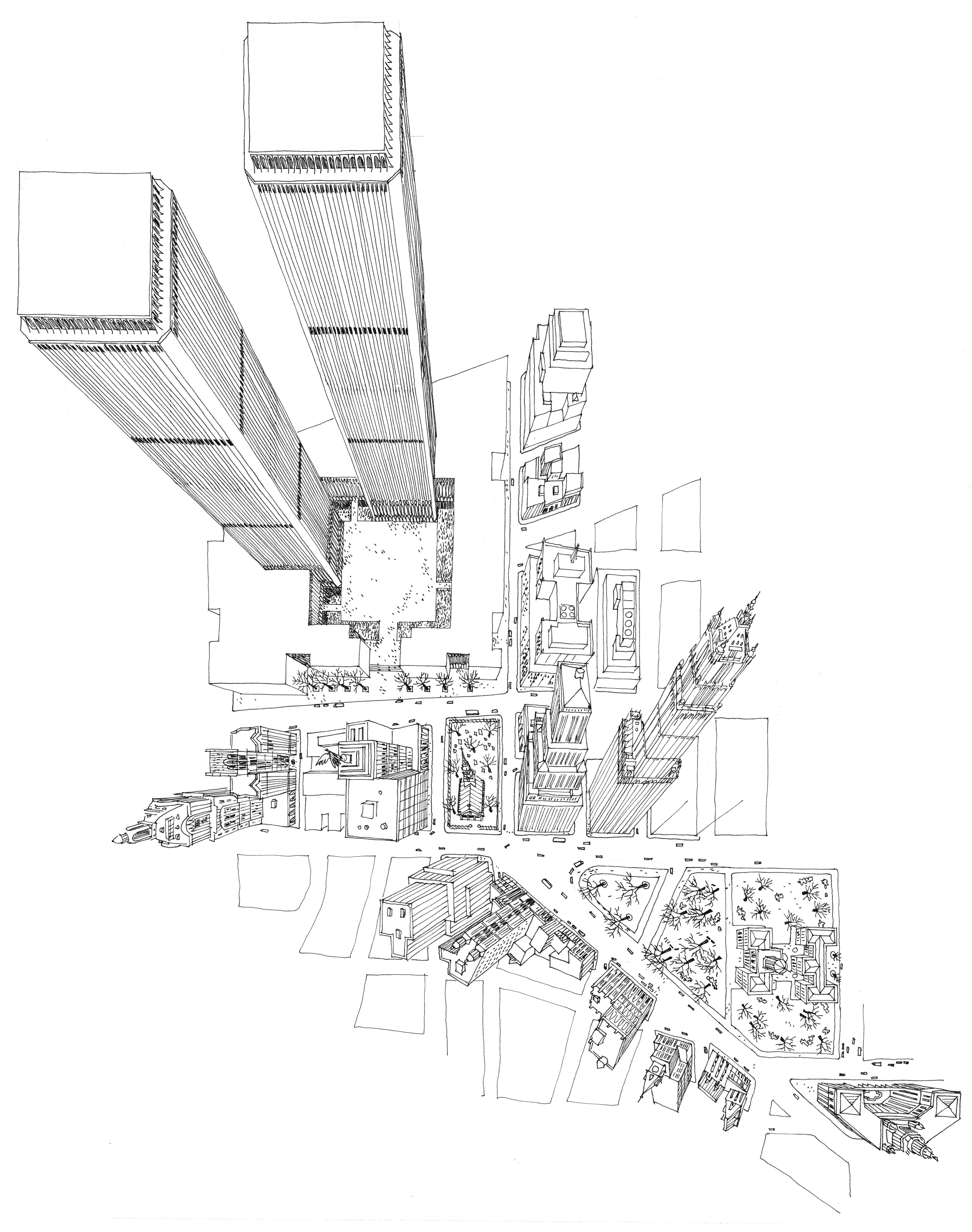 Drawings of World Trade Center