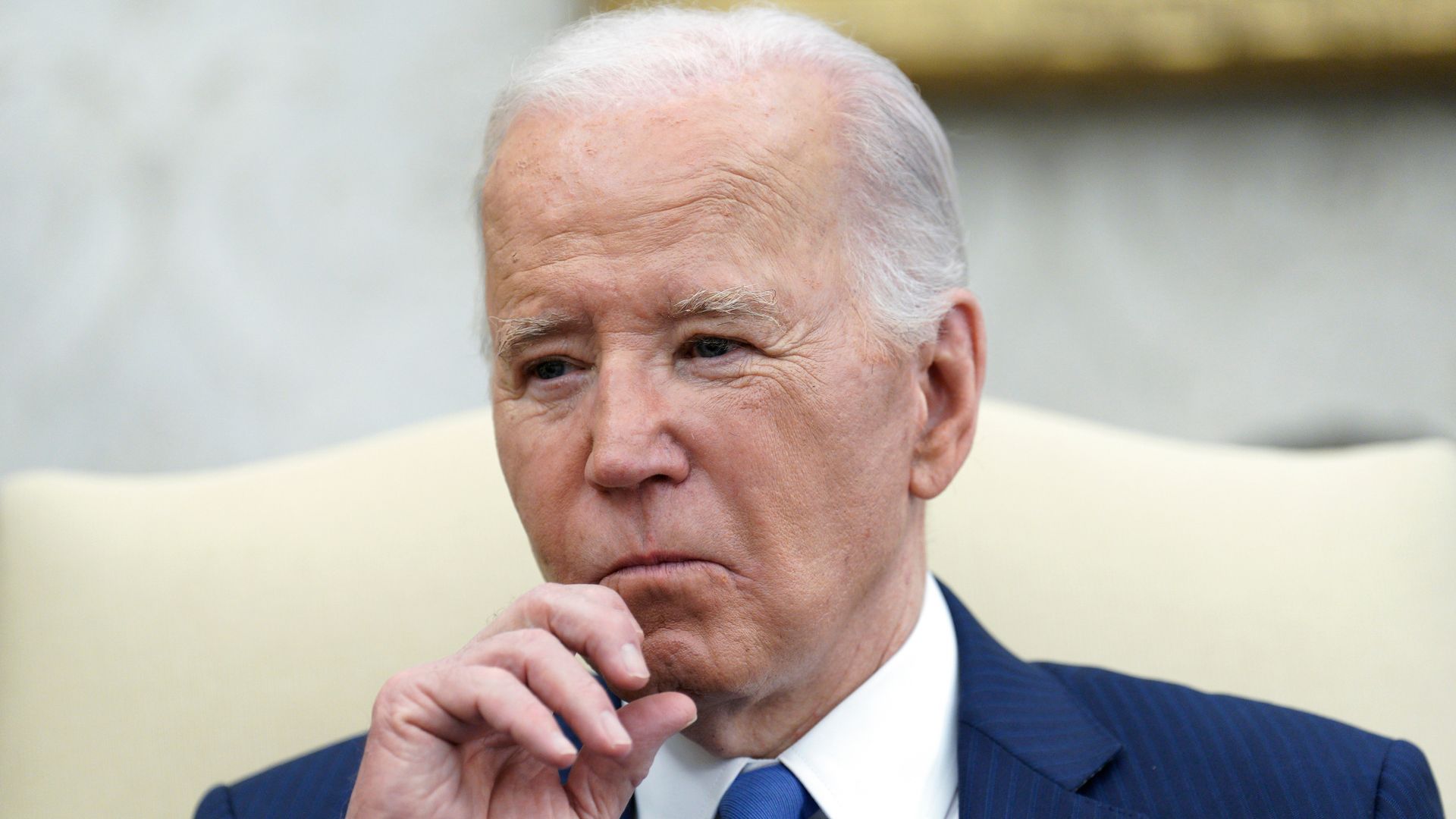 President Biden in the Oval Office on April 10.