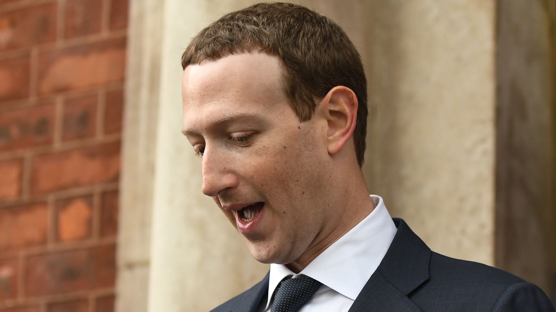 Photo of Facebook CEO Mark Zuckerberg speaking