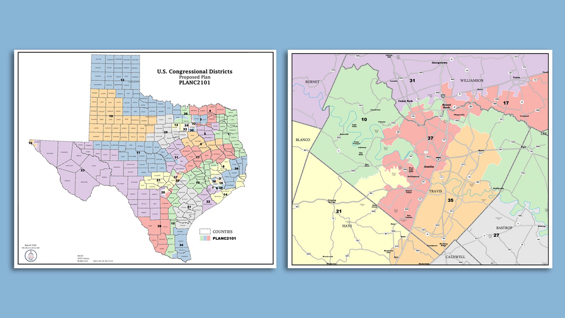 the proposed congressional maps for Texas