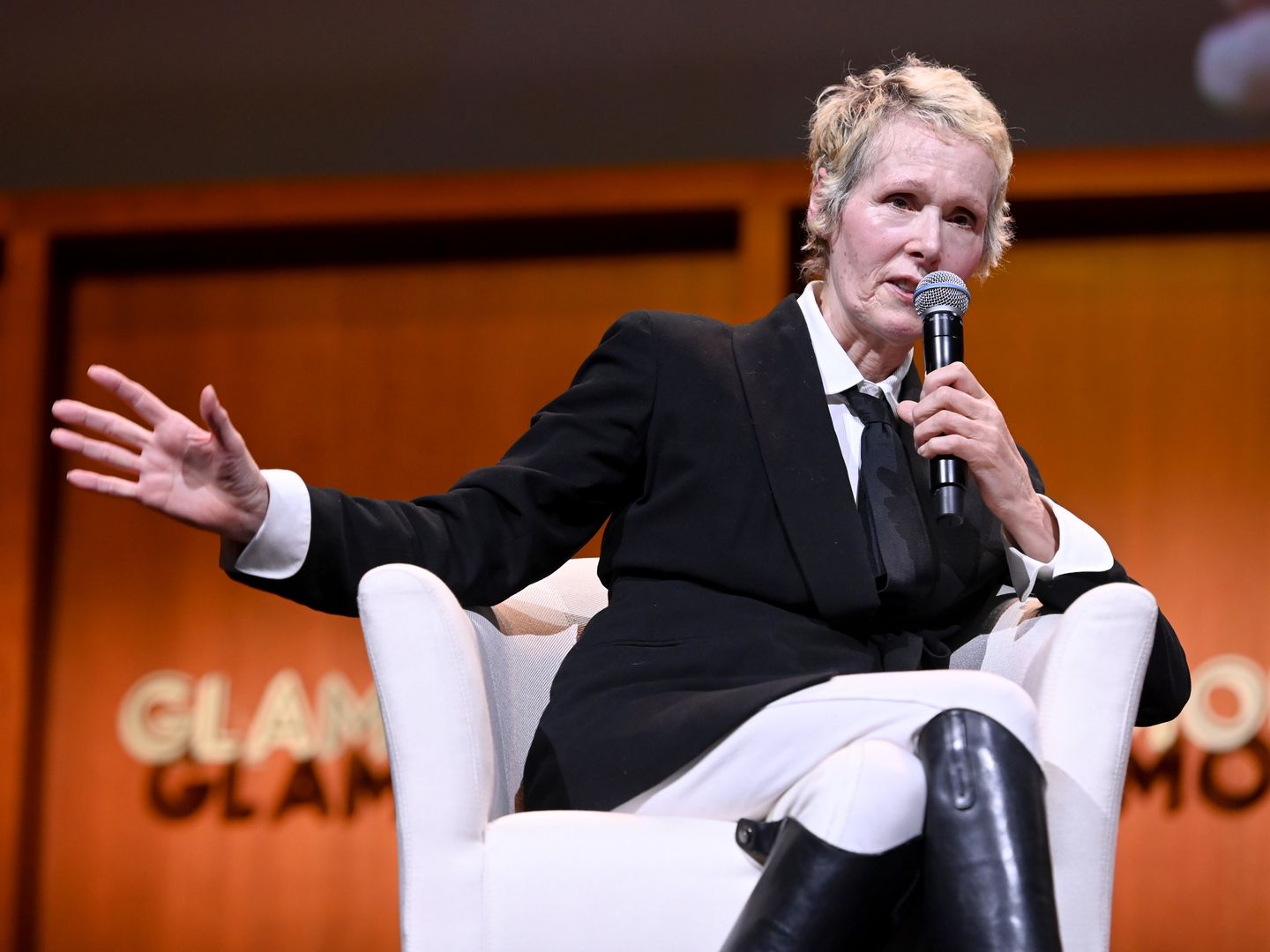 e jean carroll dress designer E. Jean Carroll wears the coat she says she wore when Trump allegedly assaulted her in this New York Magazine cover
