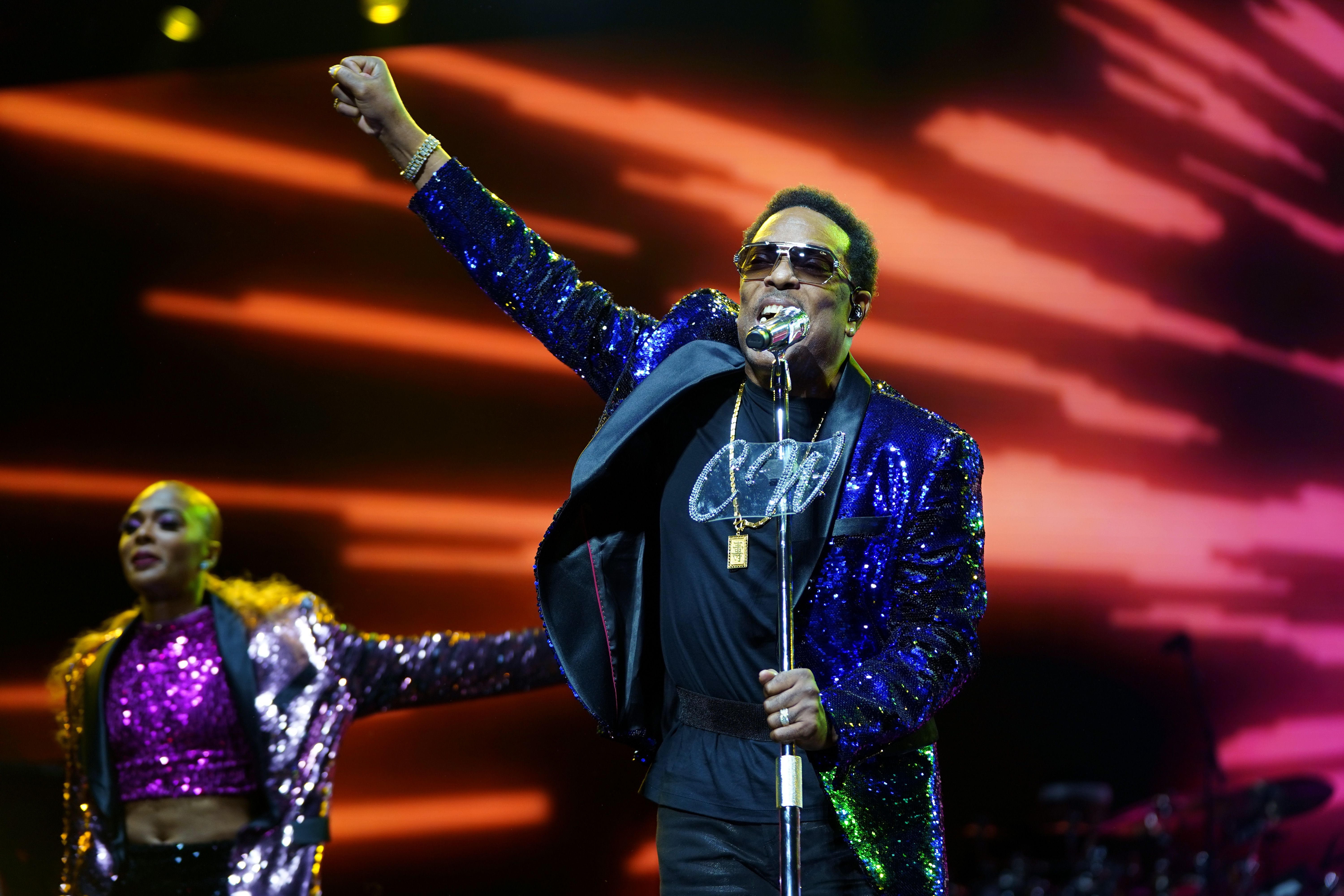 Photo shows Charlie Wilson performing at Essence.