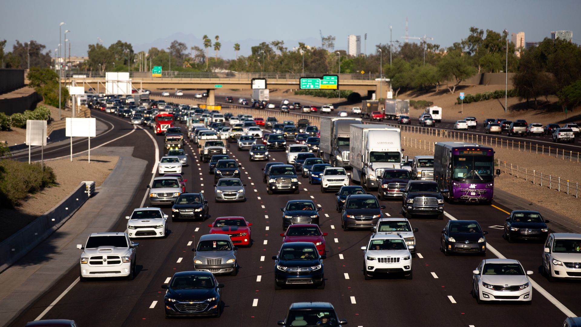A heavily trafficked freeway.