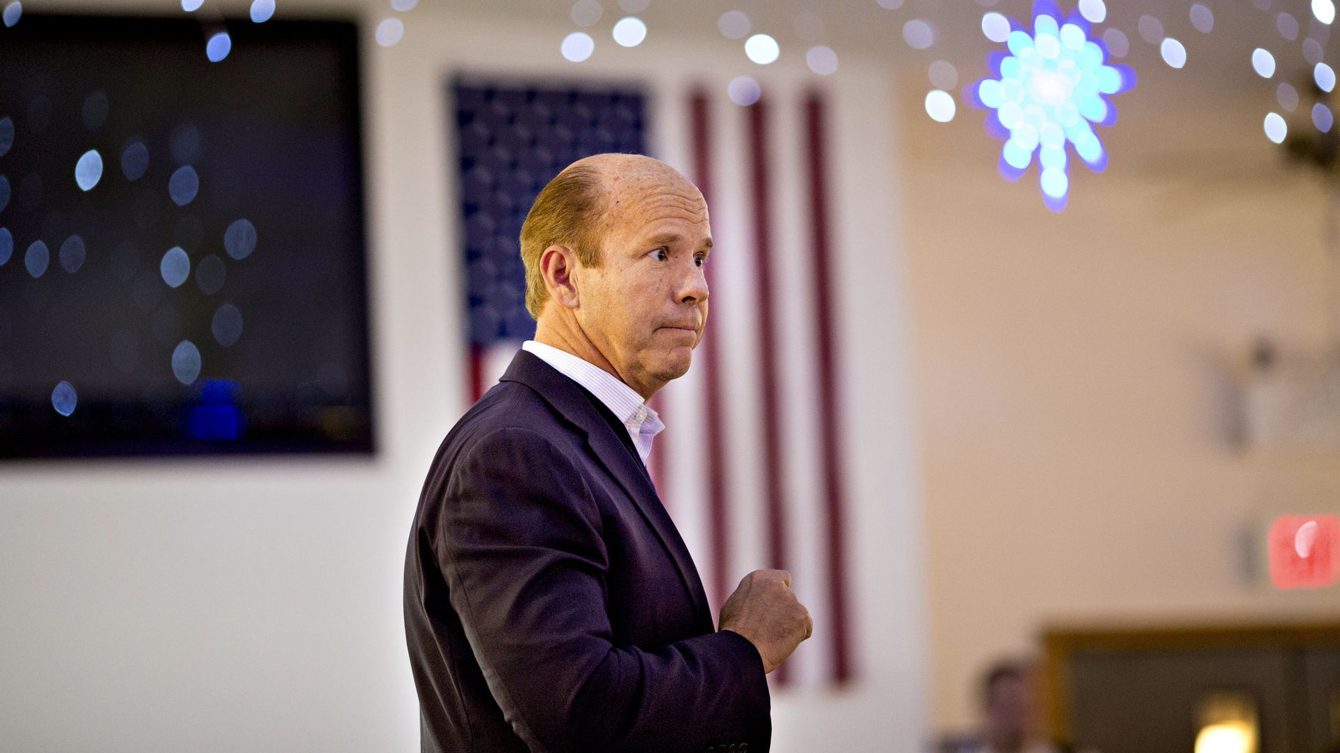 Rep. John Delaney speaks during a Clinton County Democrats dinner in Welton, Iowa, U.S., on Friday, Feb. 2, 2018.