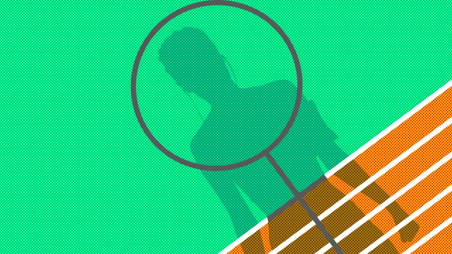Illustration of a track with a shadow of a woman being cast in the shape of the female symbol
