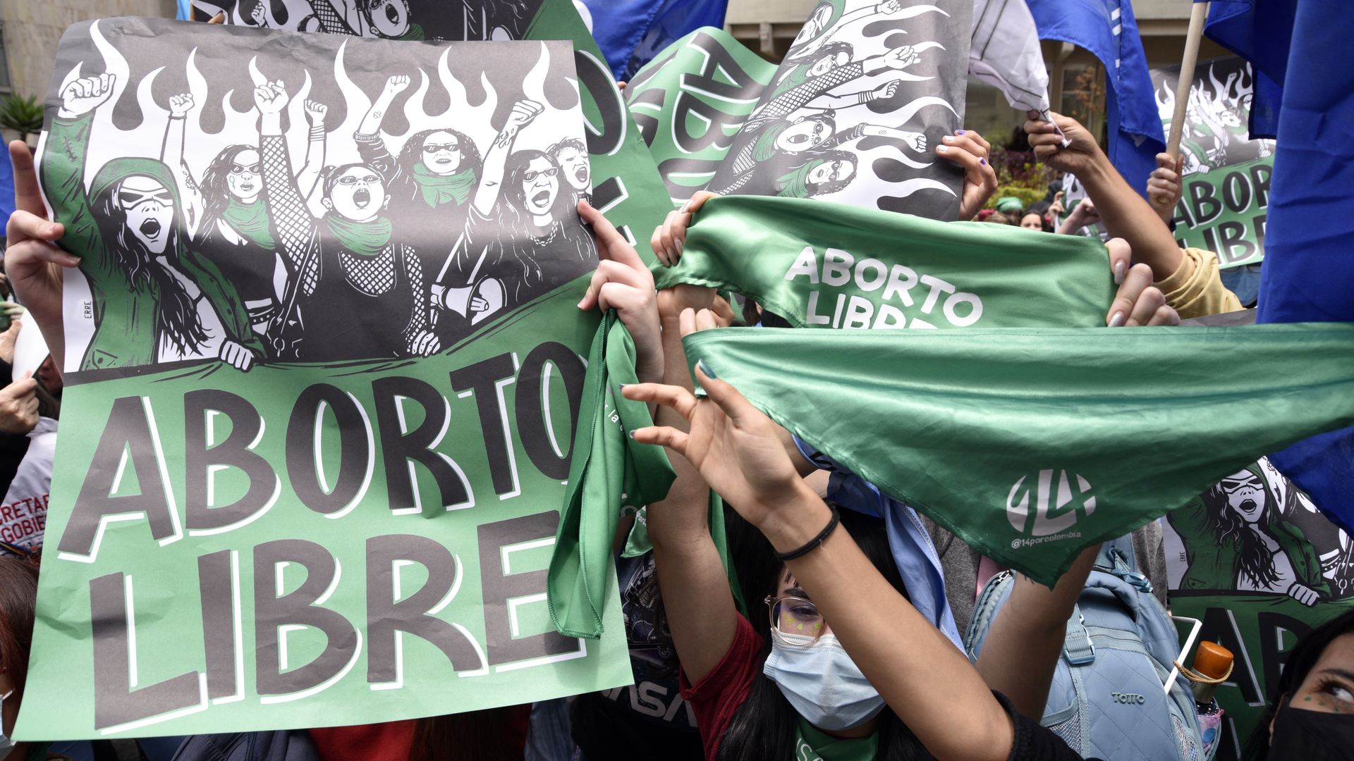 Colombia abortion rights protesters 