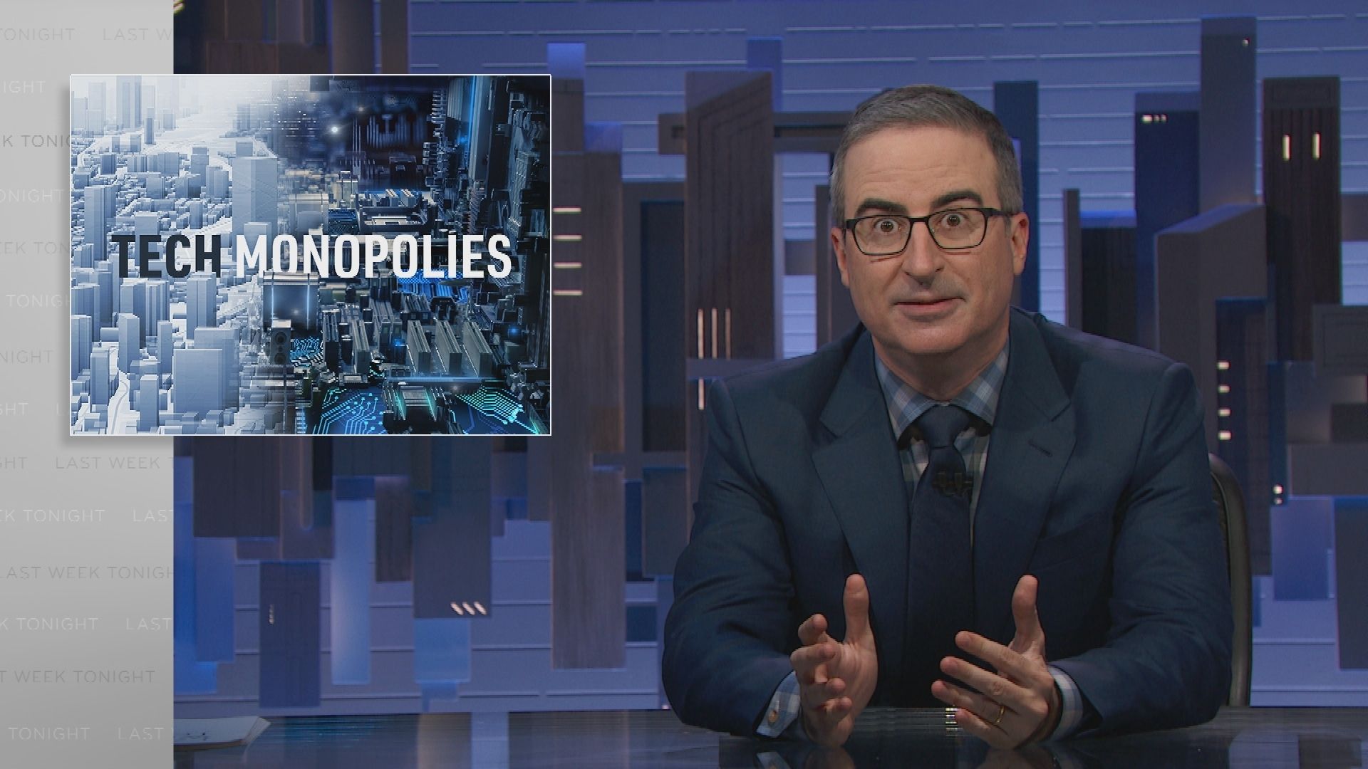 John Oliver discusses tech monopolies on his show Last Week Tonight
