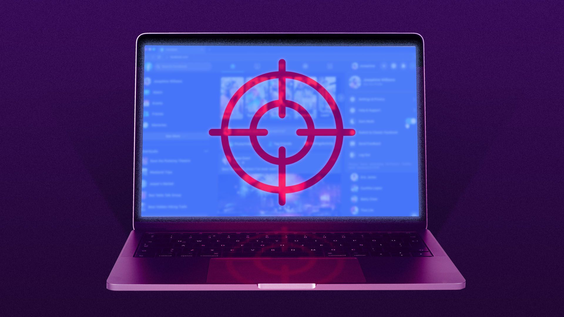Illustration of a laptop with a target on the screen