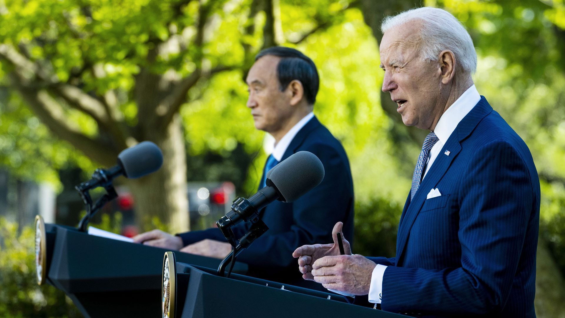 Picture of President Biden and Prime Minister Yoshihide Suga