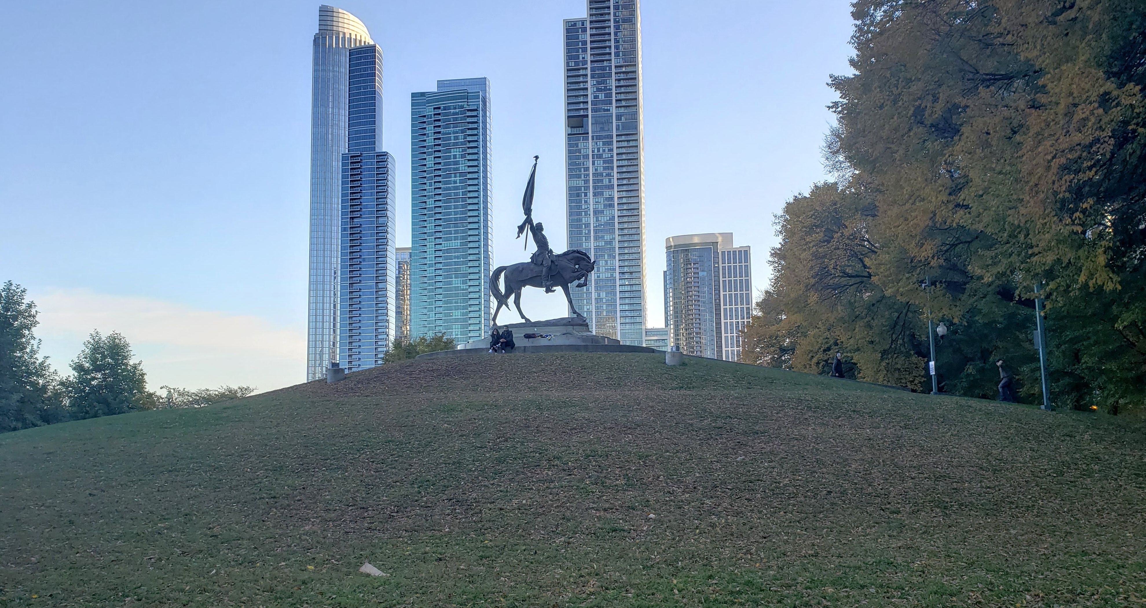 Horse statue on hill