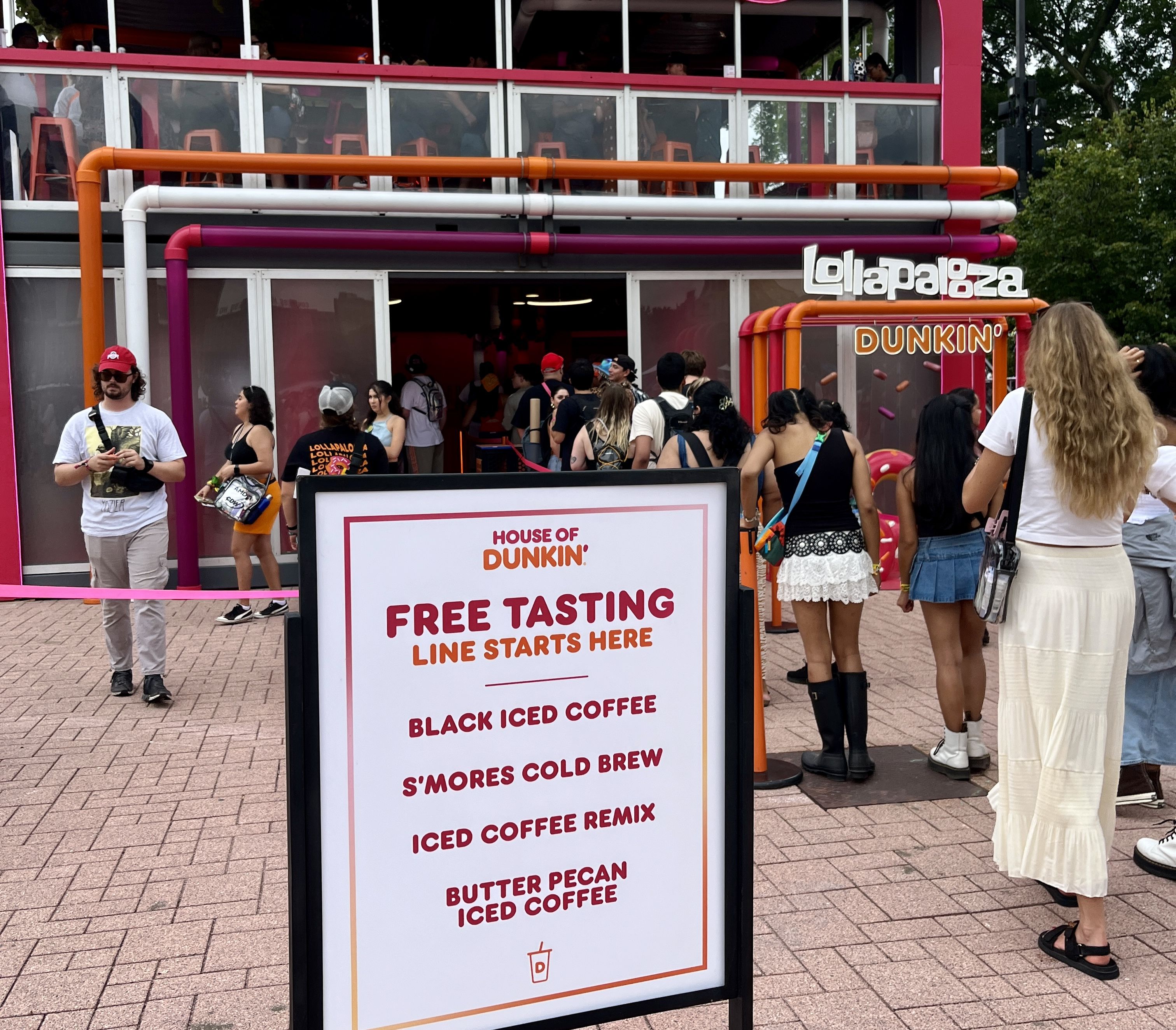 people in line for coffee