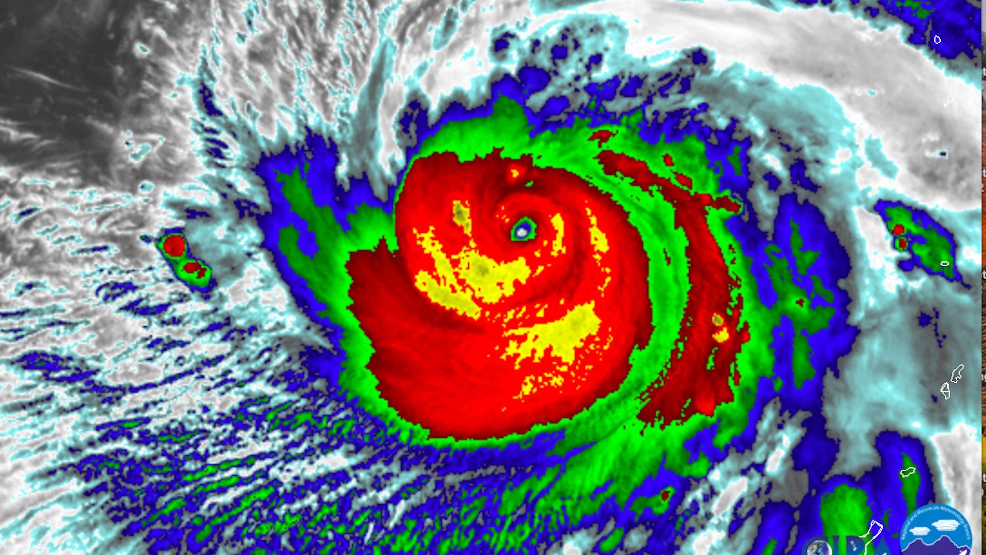 Satellite image of Super Typhoon Maria on July 6, 2018.