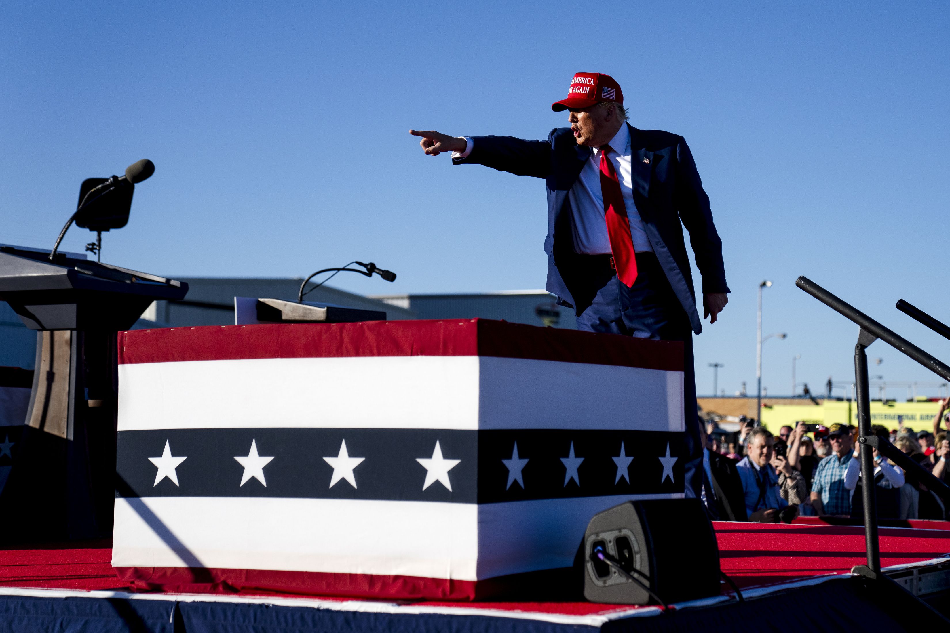 Former President Trump at a rally in Freeland, Michigan, last week.