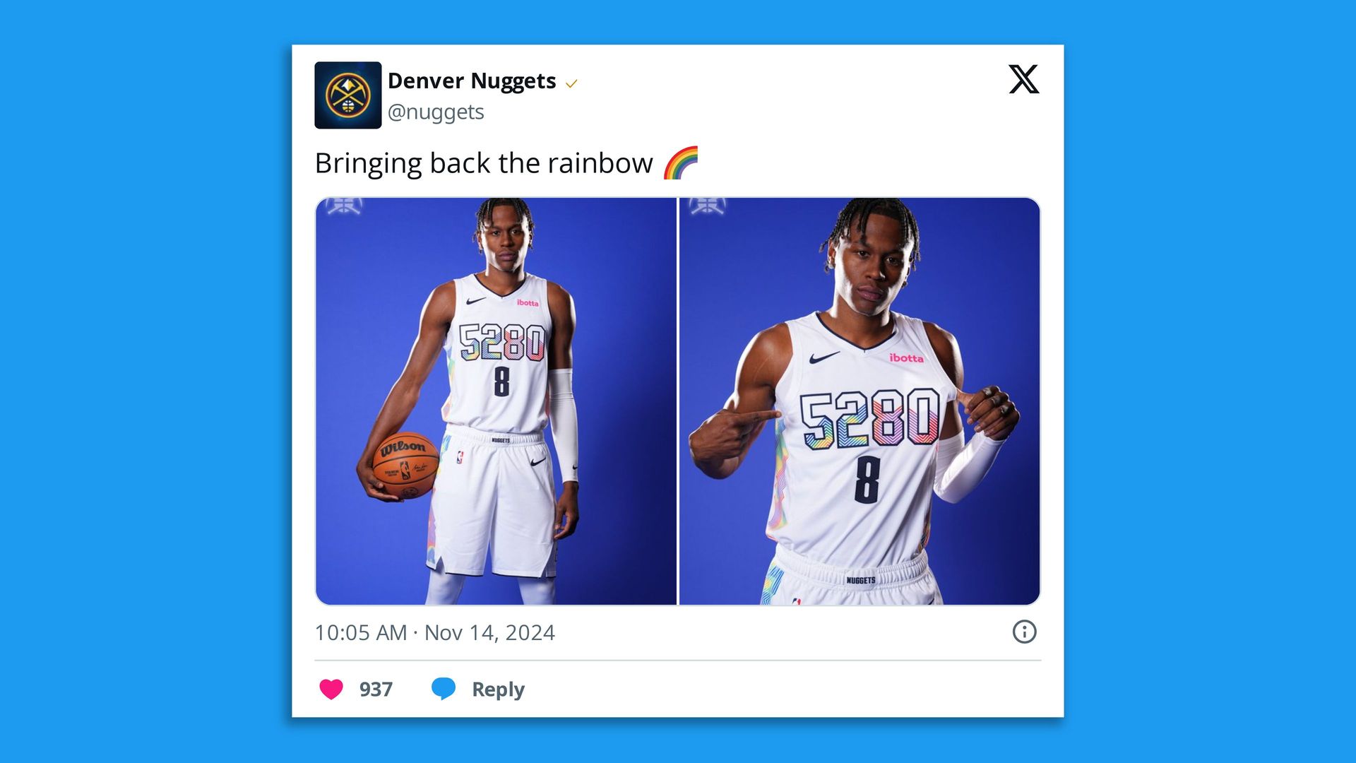 A man in a white jersey with the number 5280 across it. 