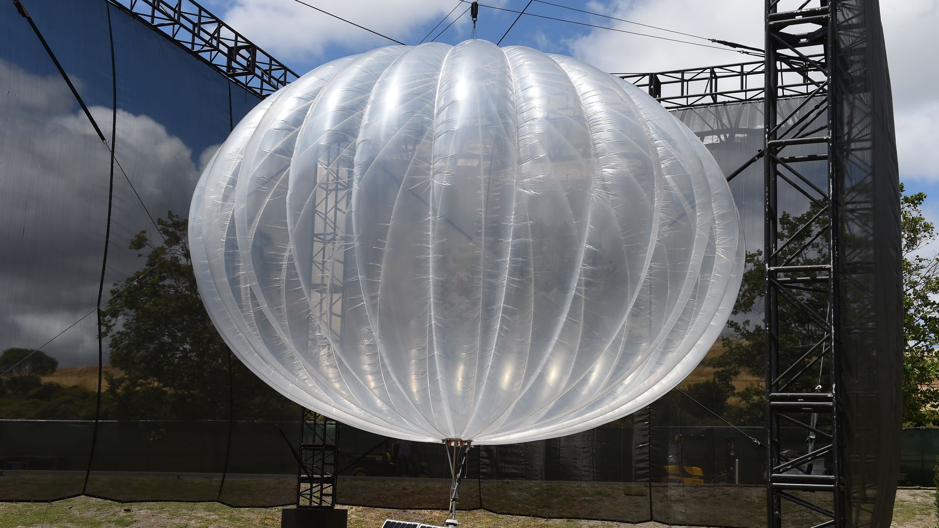 This image shows a large clear balloon from the Loon project.