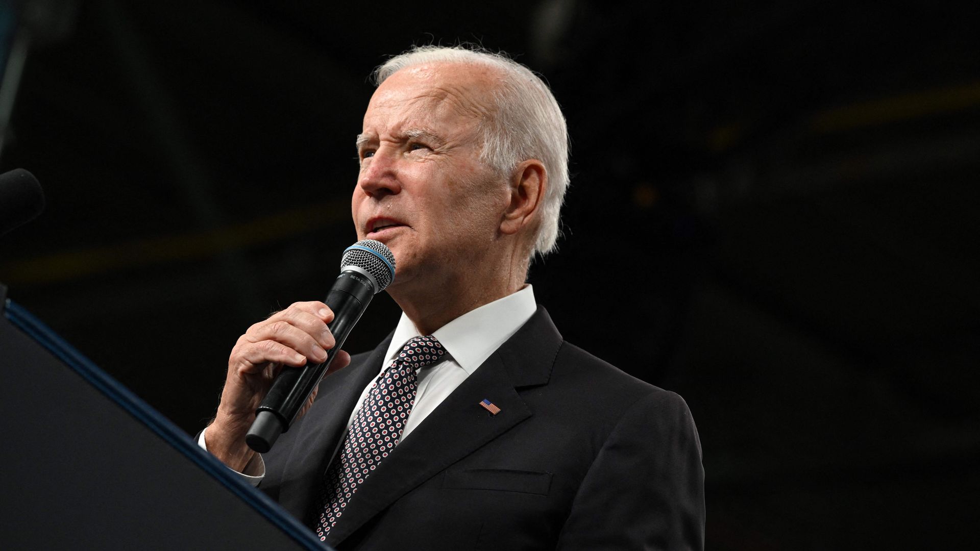 President Biden speaking in Poughkeepsie, New York, on Oct. 6.