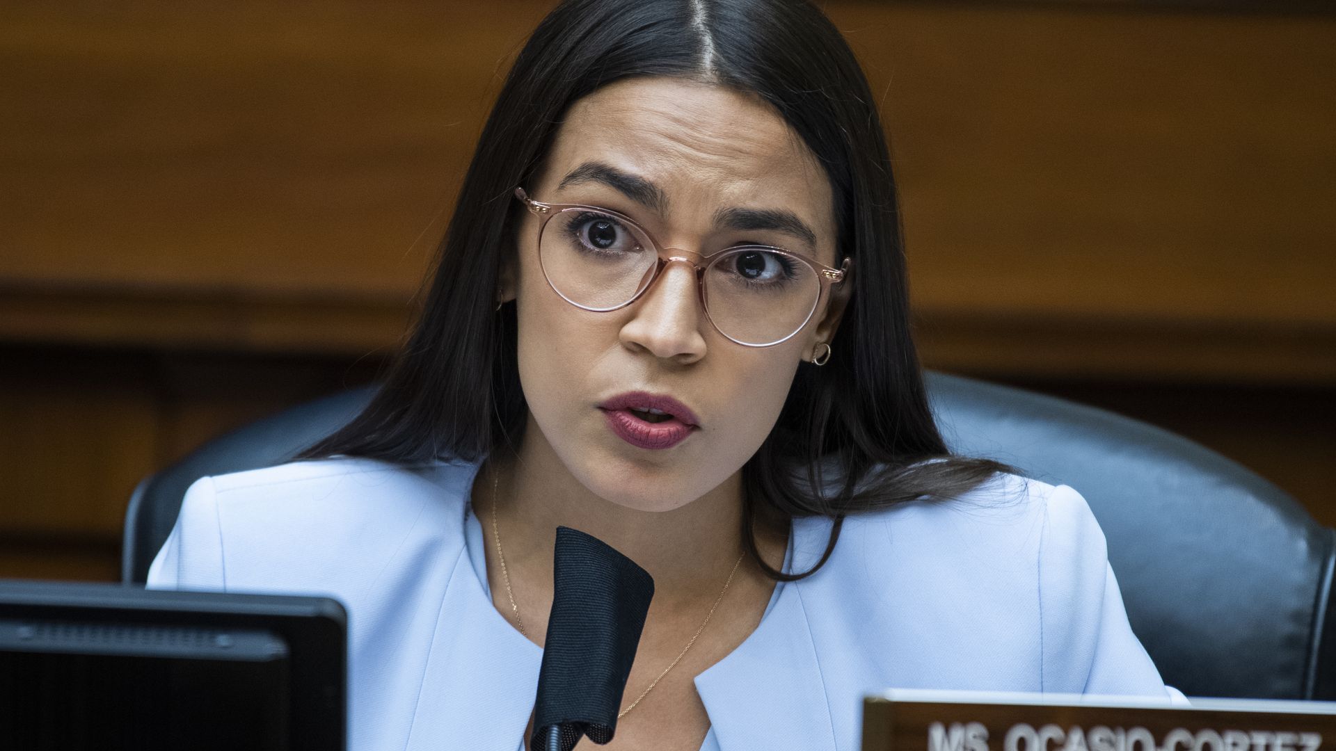 Rep. Alexandria Ocasio-Cortez during the House Oversight and Reform Committee hearing on Monday, August 24