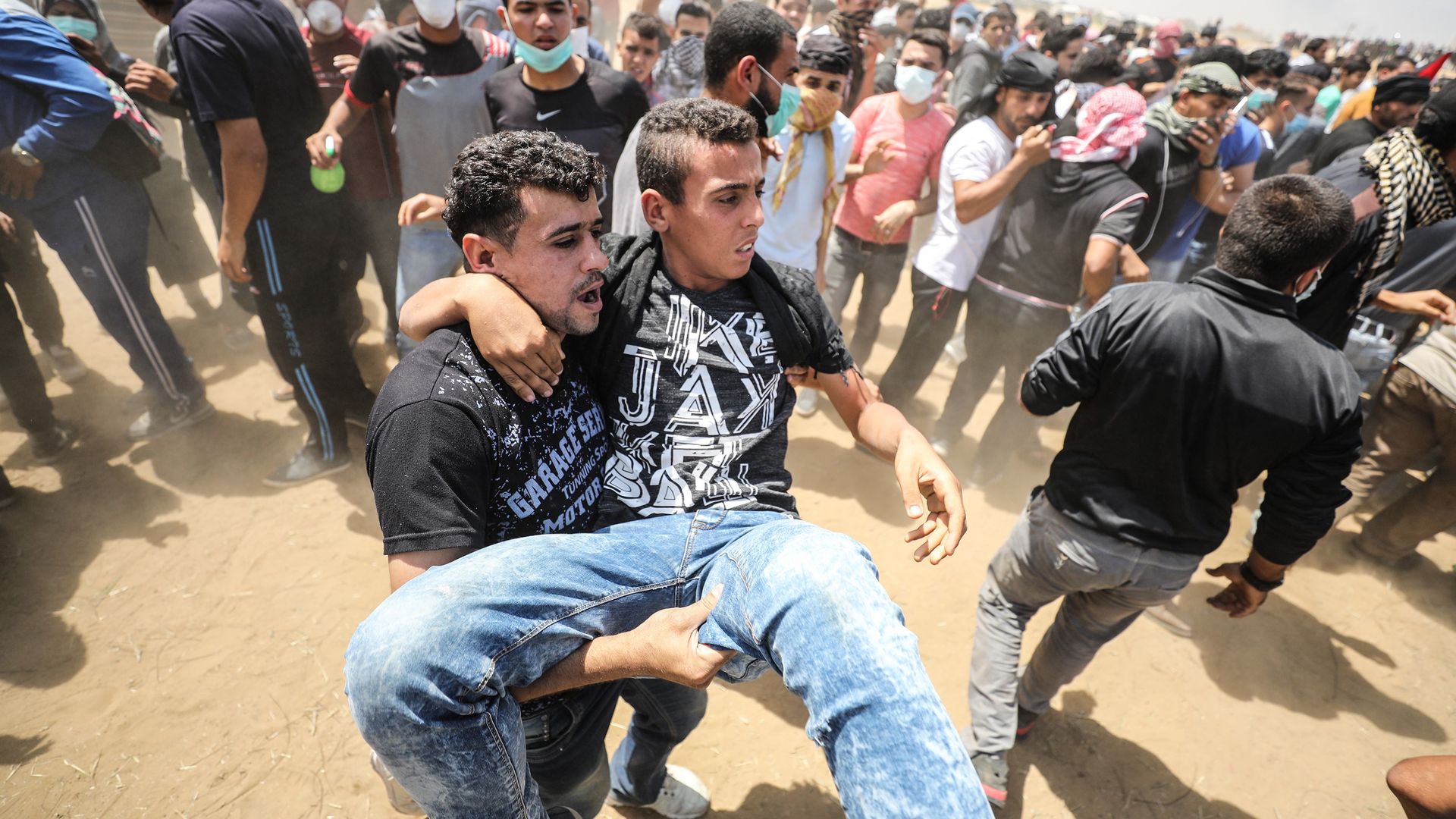 Palestinian protestors 