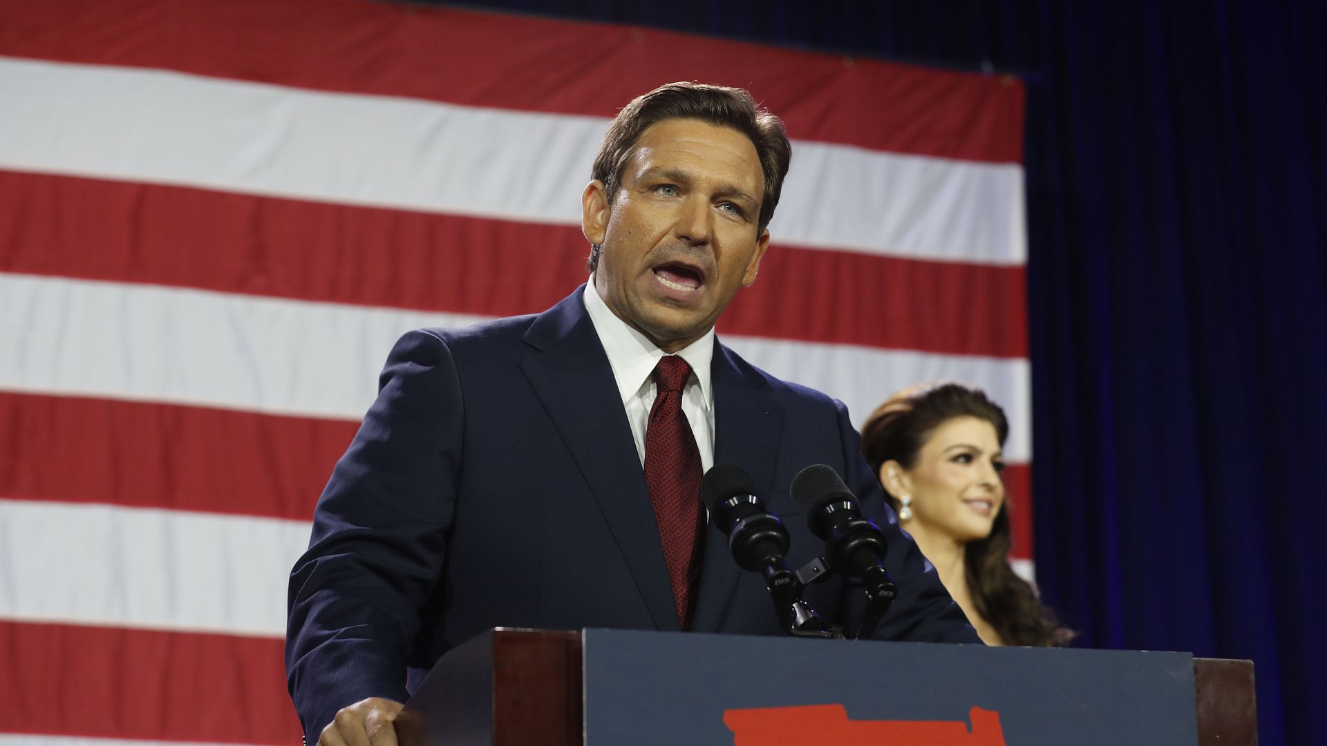 Florida Gov. Ron DeSantis gives a victory speech after the midterms.