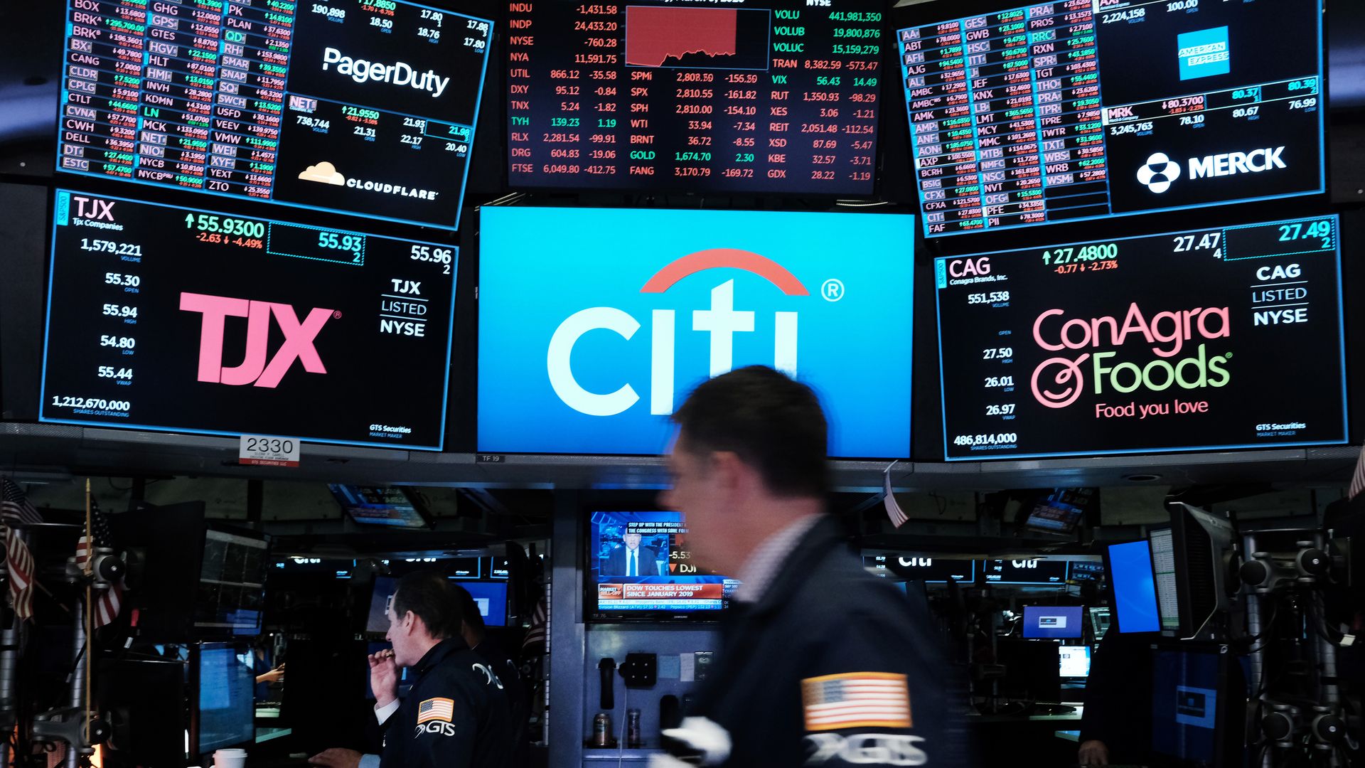 Trader at stock exchange