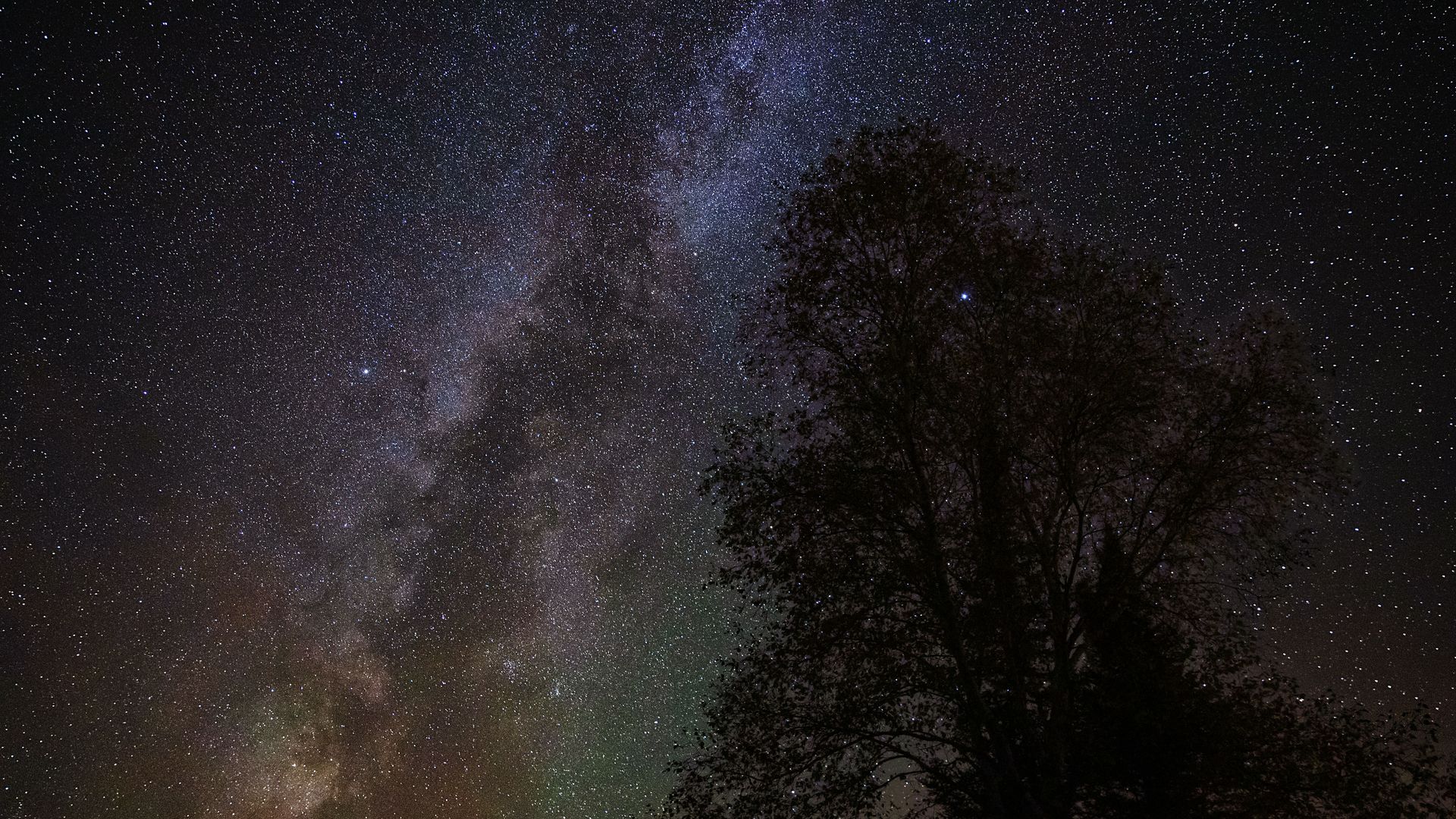 The milky way stars in the dark sky
