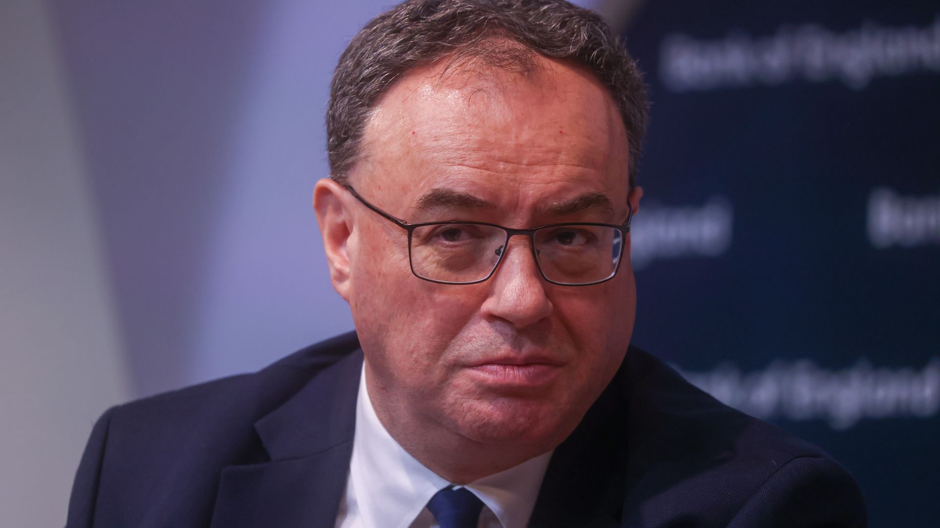Bank of England governor Andrew Bailey at a press conference