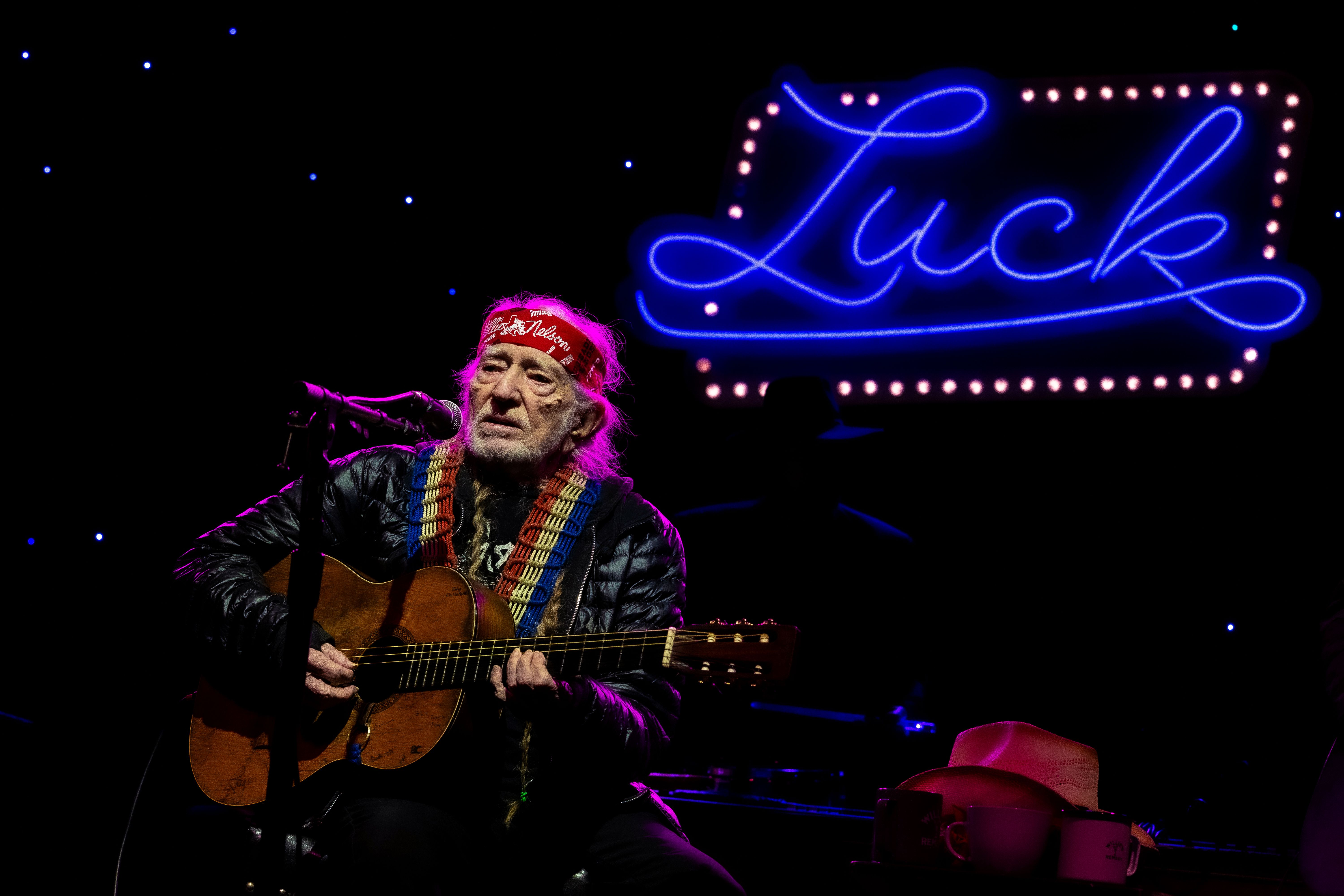 Willie Nelson performs in concert during the 11th Annual Luck Potluck at Luck Ranch on March 17, 2026 in Spicewood, Texas. 