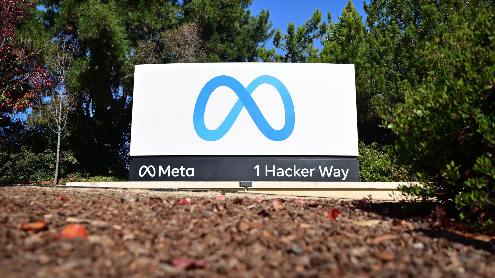 The entrance sign to Meta's office in Silicon Valley