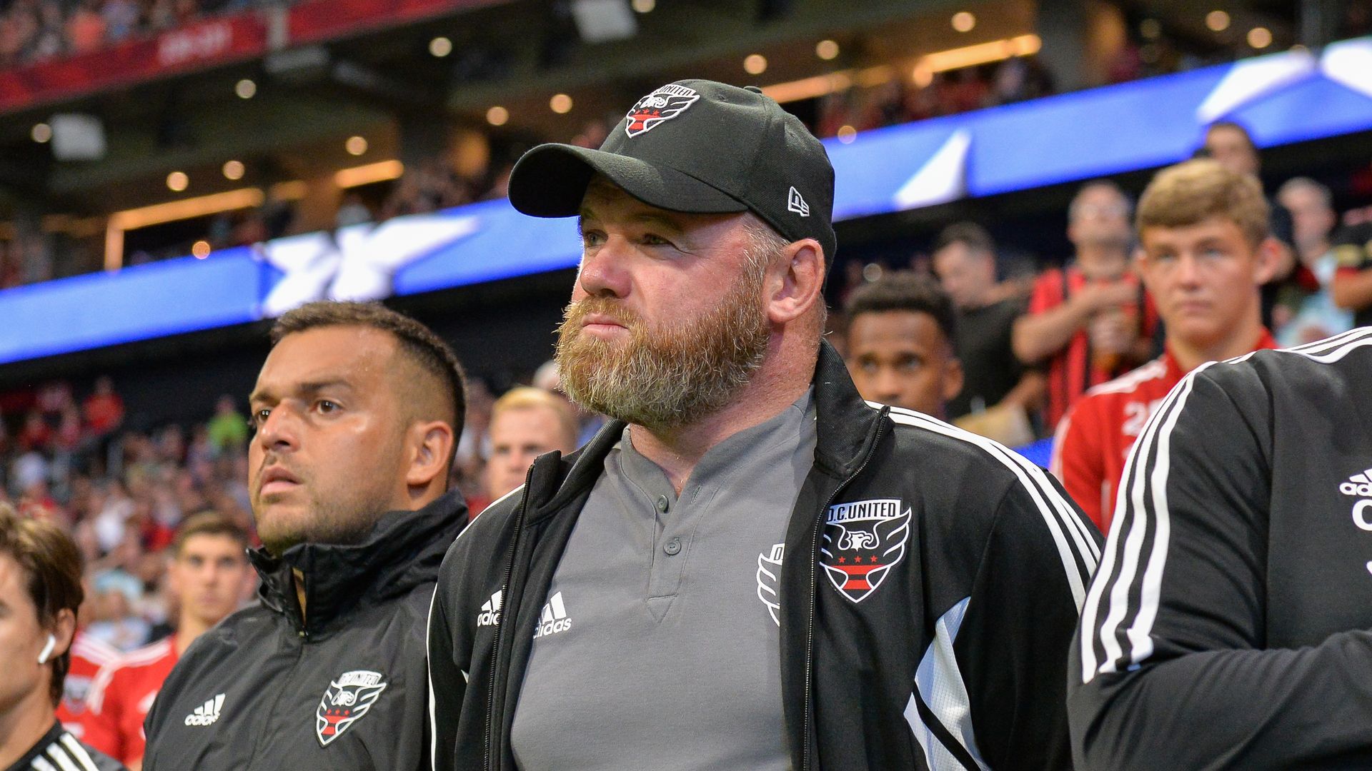 Wayne Rooney on the sidelines
