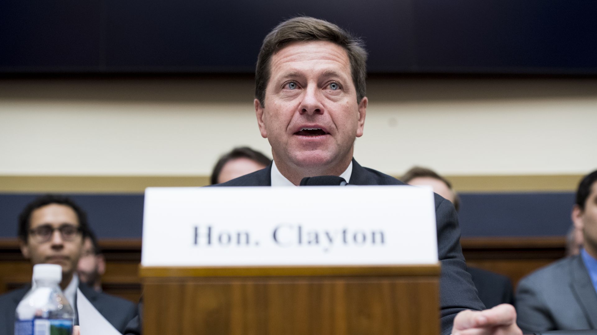 SEC chairman Jay Clayton testifying in front of Congress.