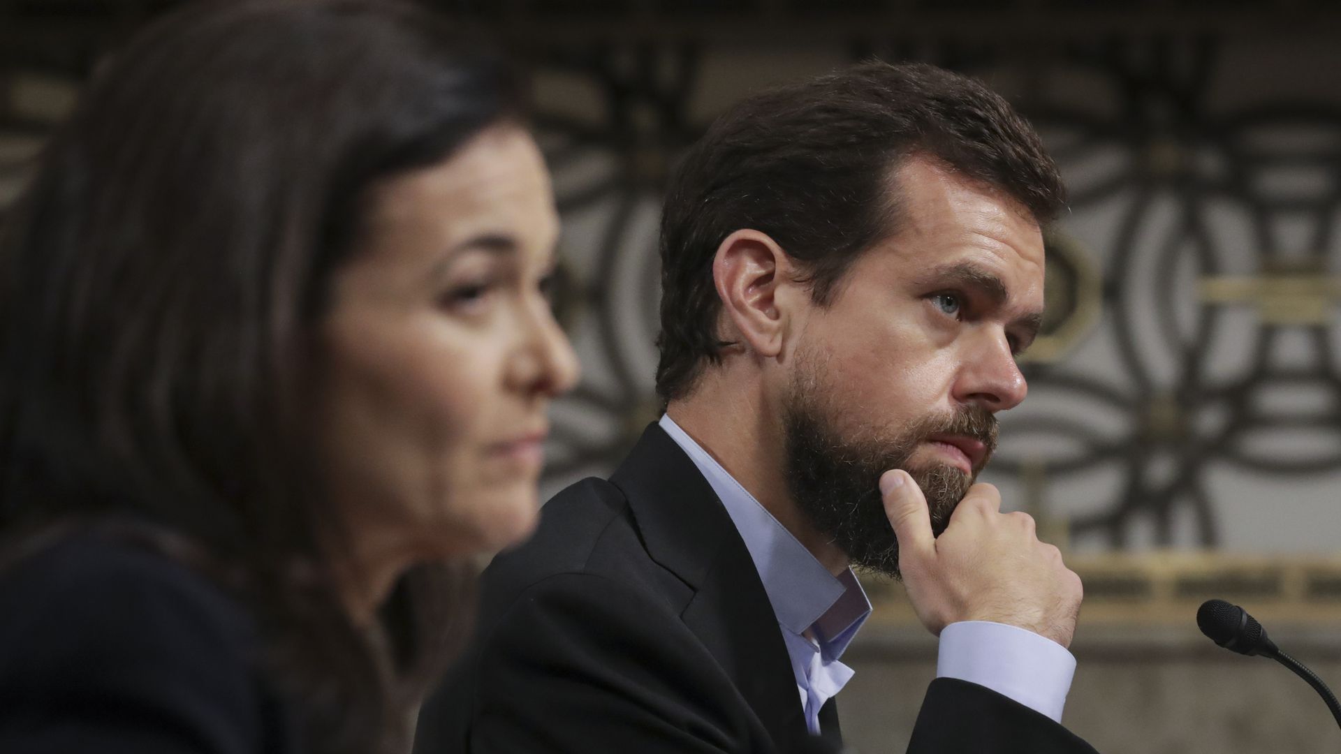 Facebook COO Sheryl Sandberg and Twitter CEO Jack Dorsey