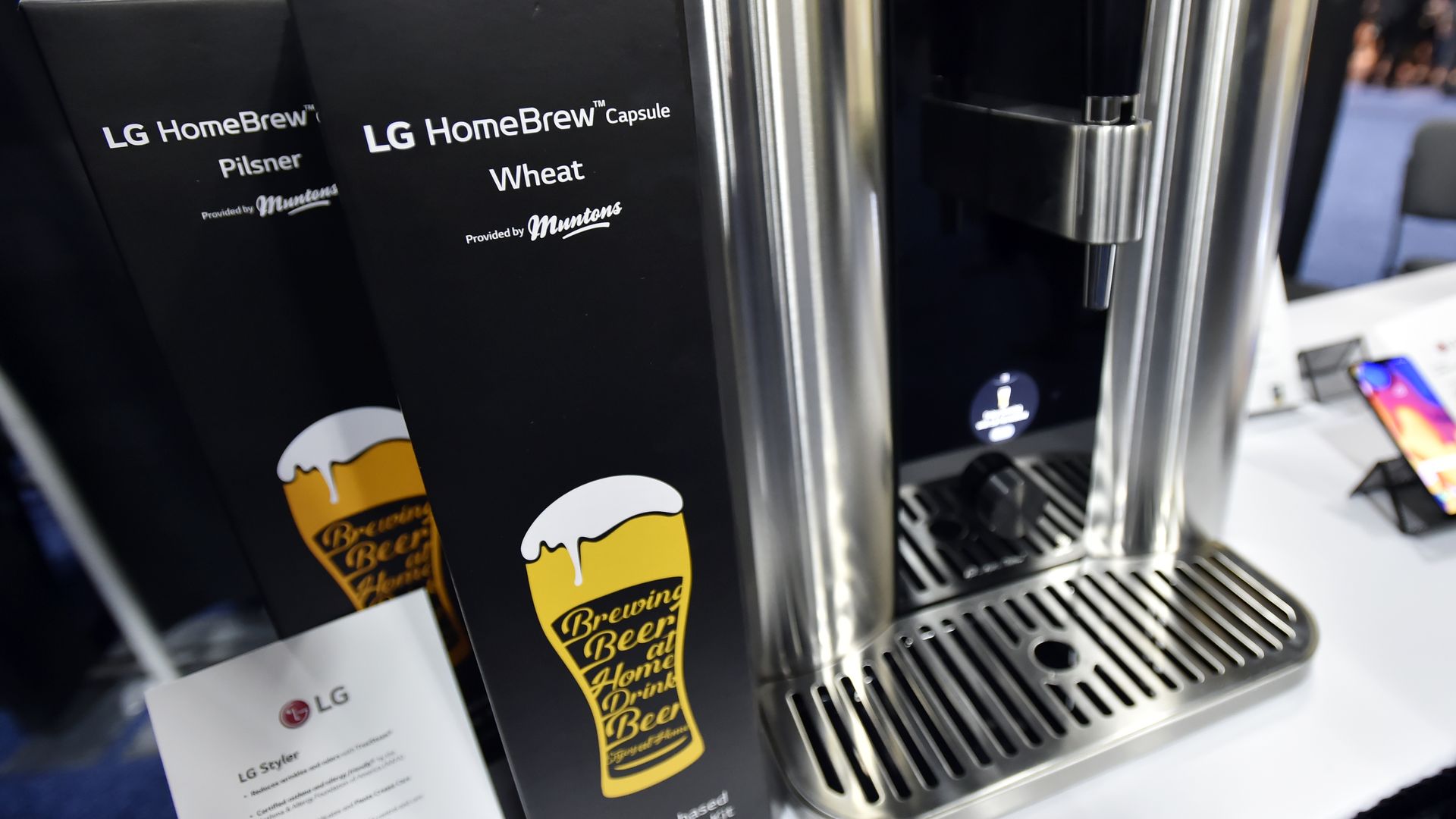 Photo of LG's home brewing kit from CES 2019
