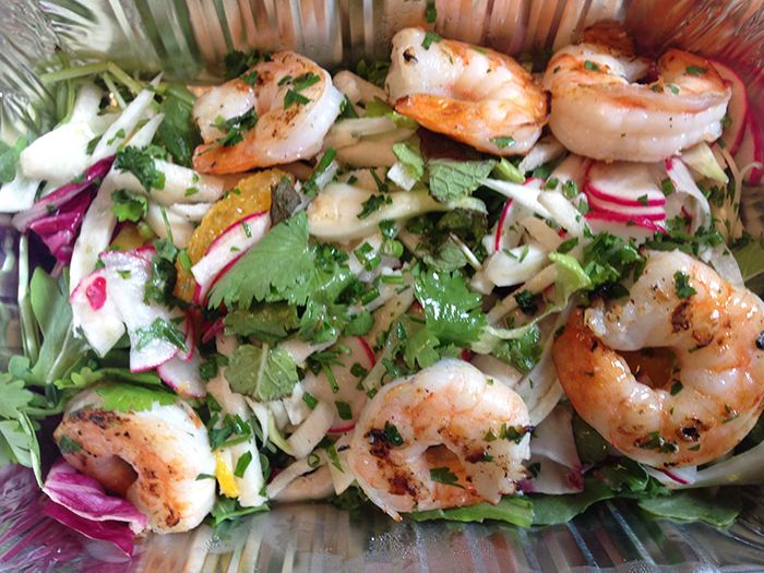 Grilled Shrimp Salad Aria Charlotte
