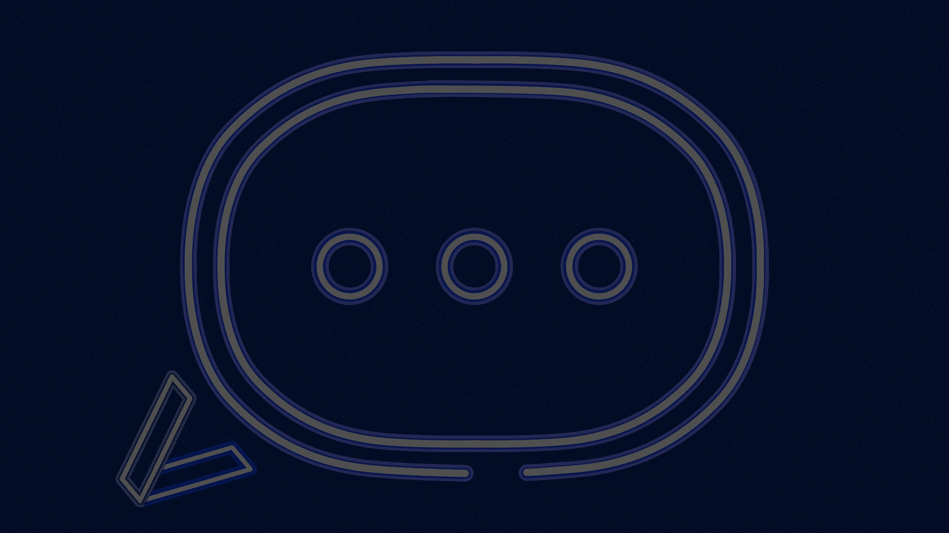 Animated illustration of a speech bubble with the Axios A making the tail of the bubble.