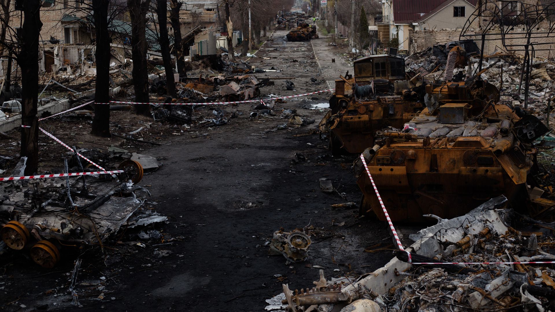 Scenes from Bucha, Ukraine, after Russian troops retreated. 