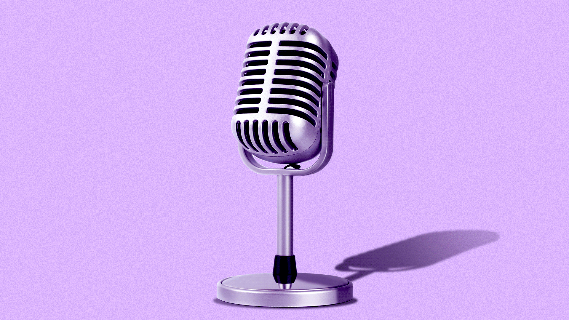 Animated gif of a microphone with the volume being turned up