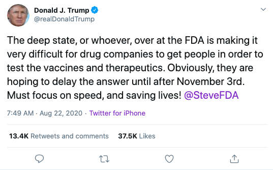 Trump accuses FDA of thwarting coronavirus response, after admin ...
