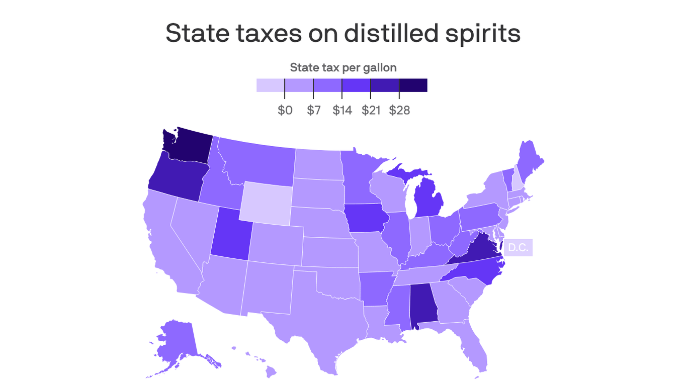 Virginia has the nation’s third-highest spirits tax