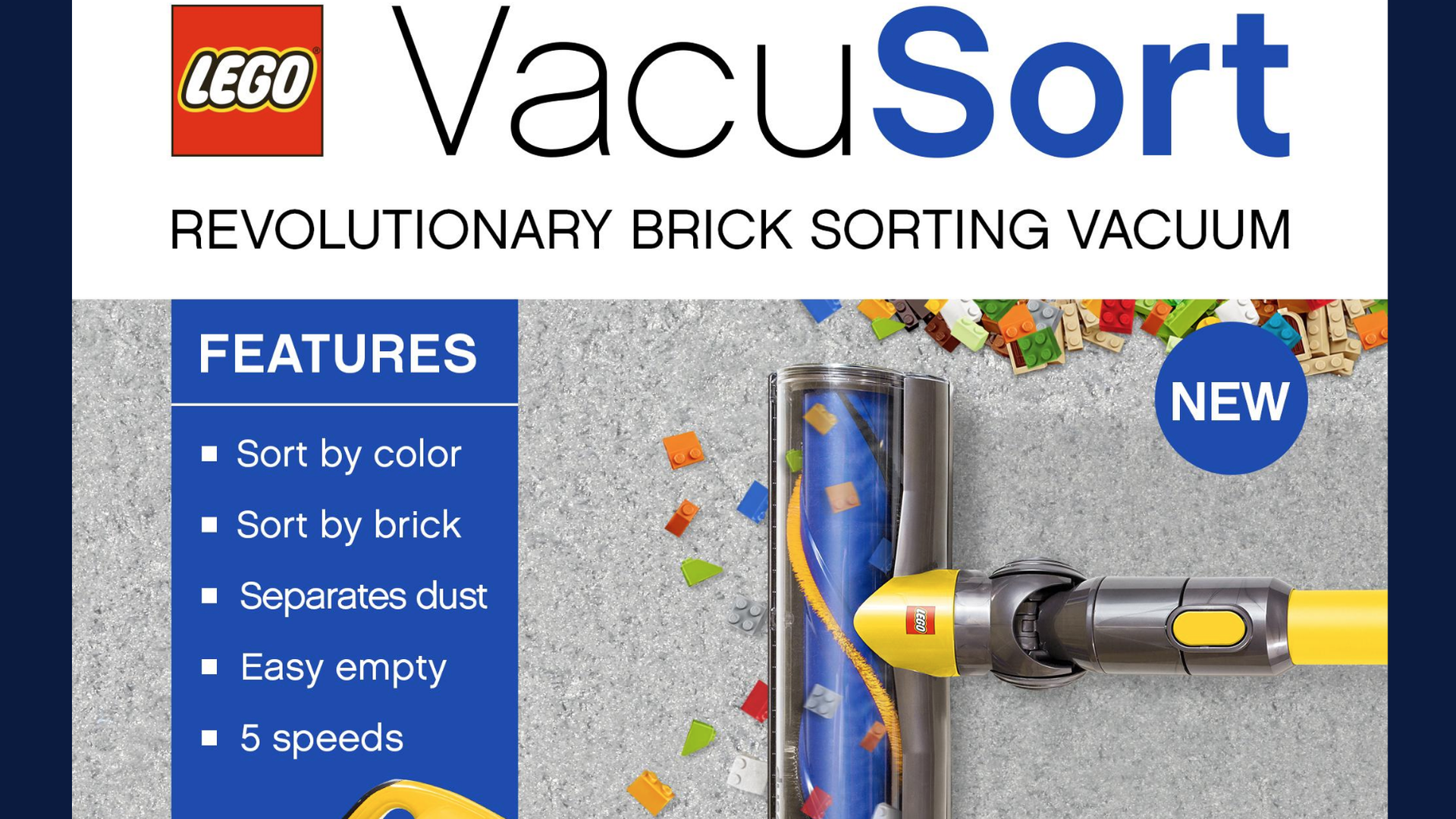 Lego's April Fools' Day tweet was for a vacuum that can suck up and sort plastic bricks