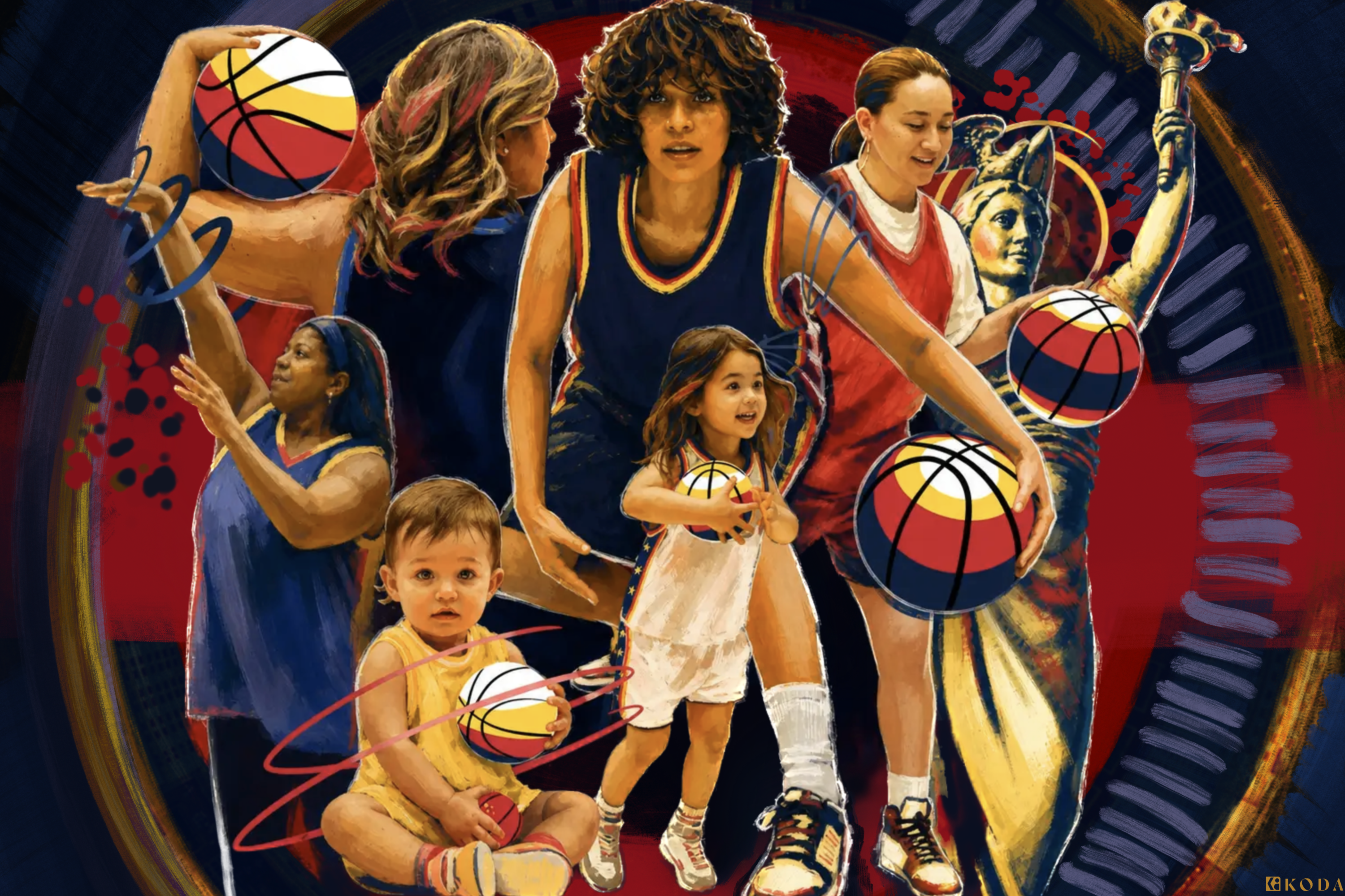 Concept art for an Indiana Fever Mural contest