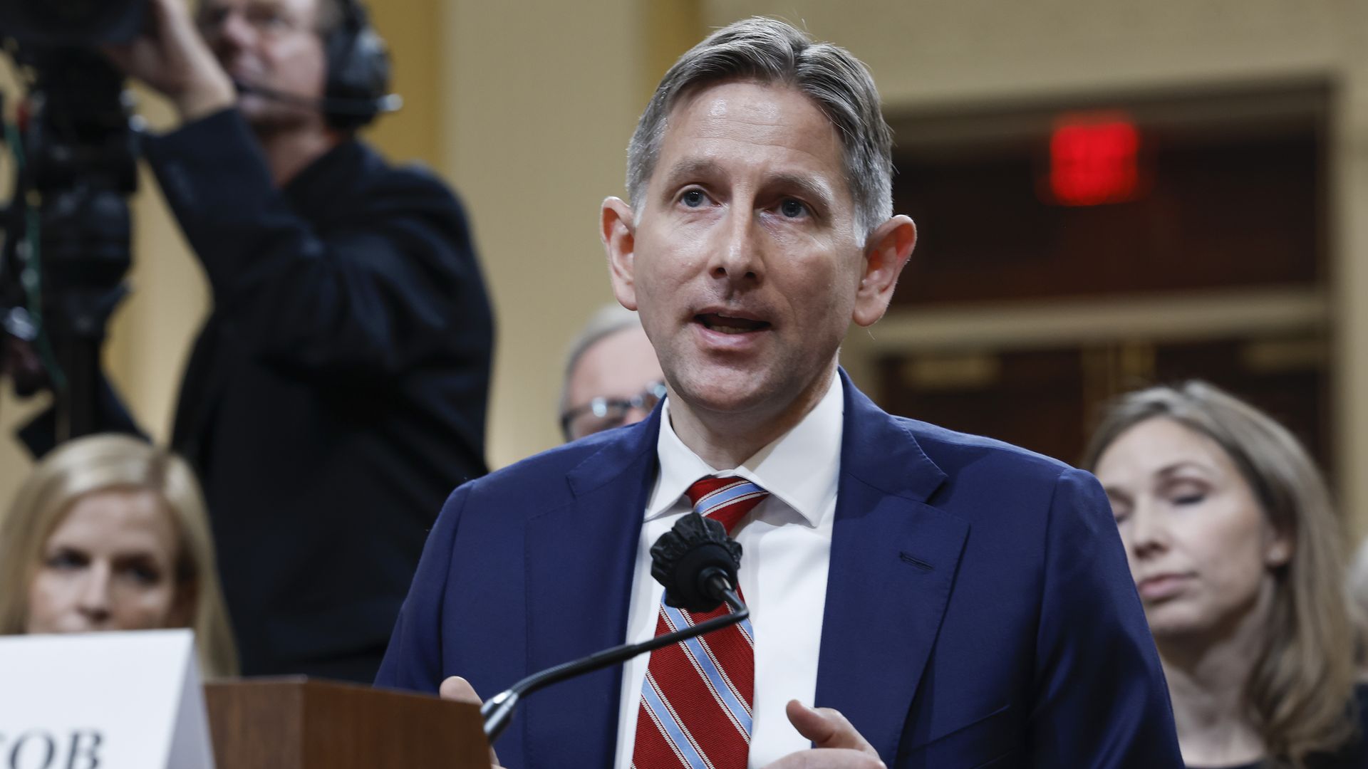 Image of Greg Jacob testifying. 