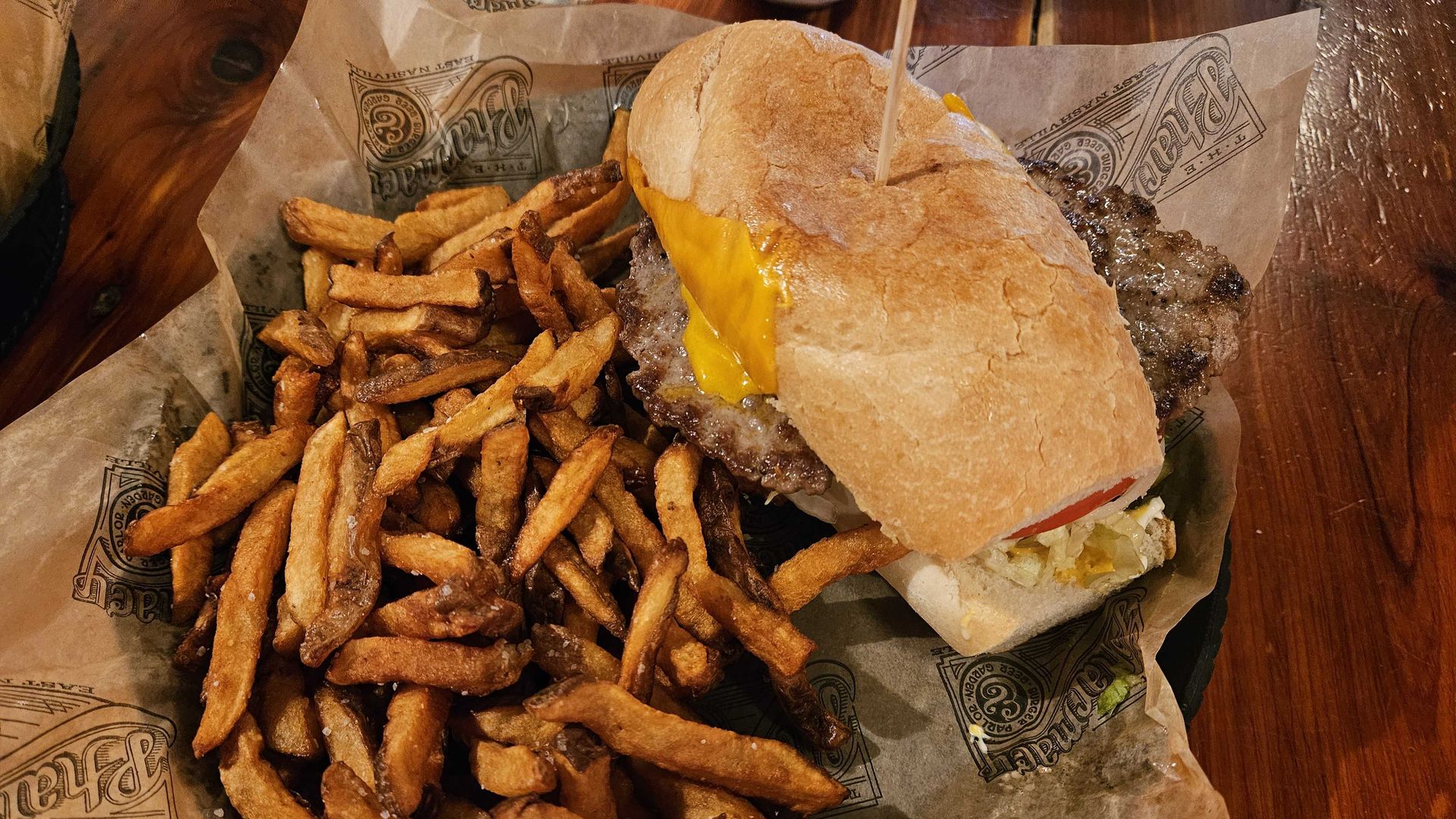 A burger served on french bread