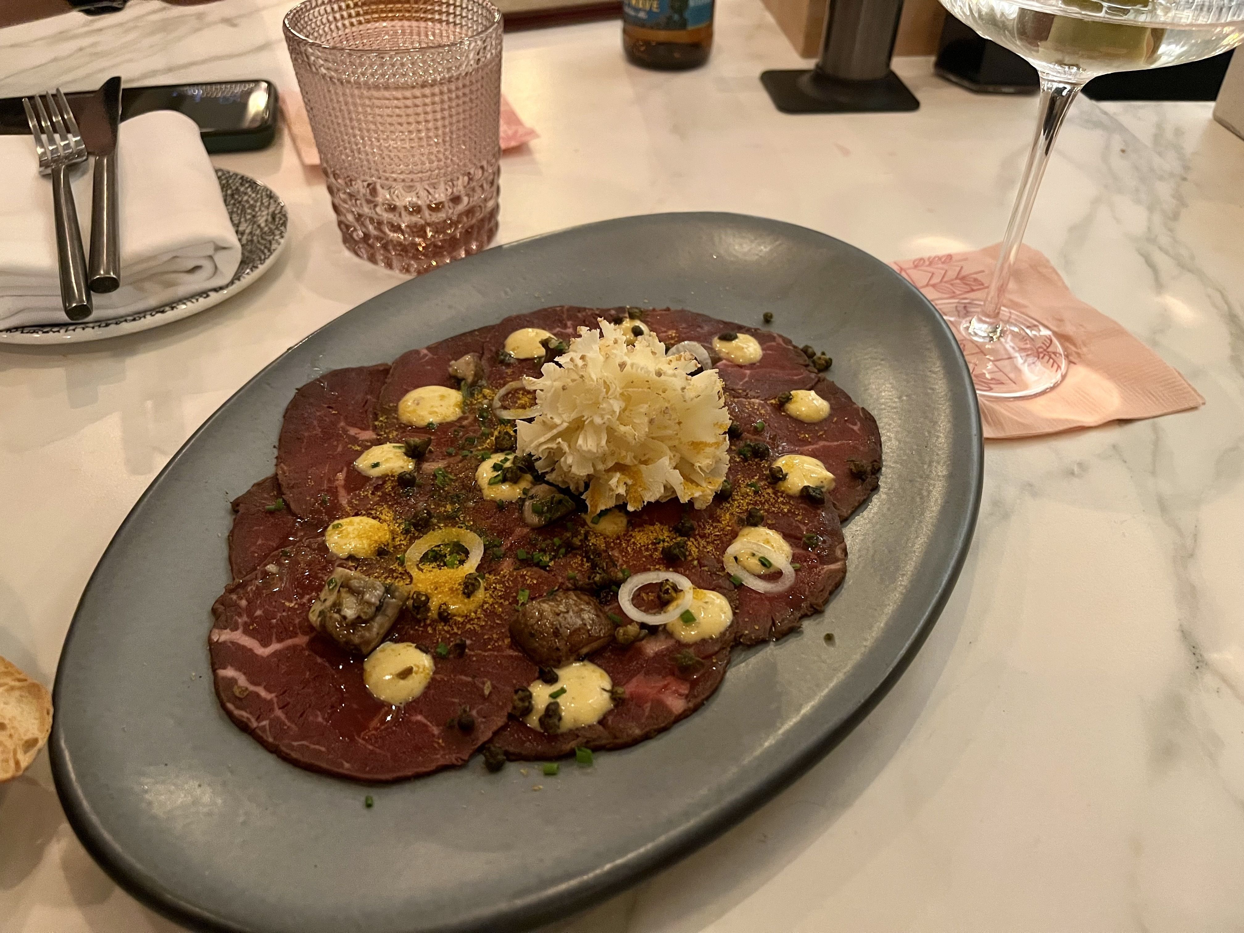 A plate of beef tenderloin