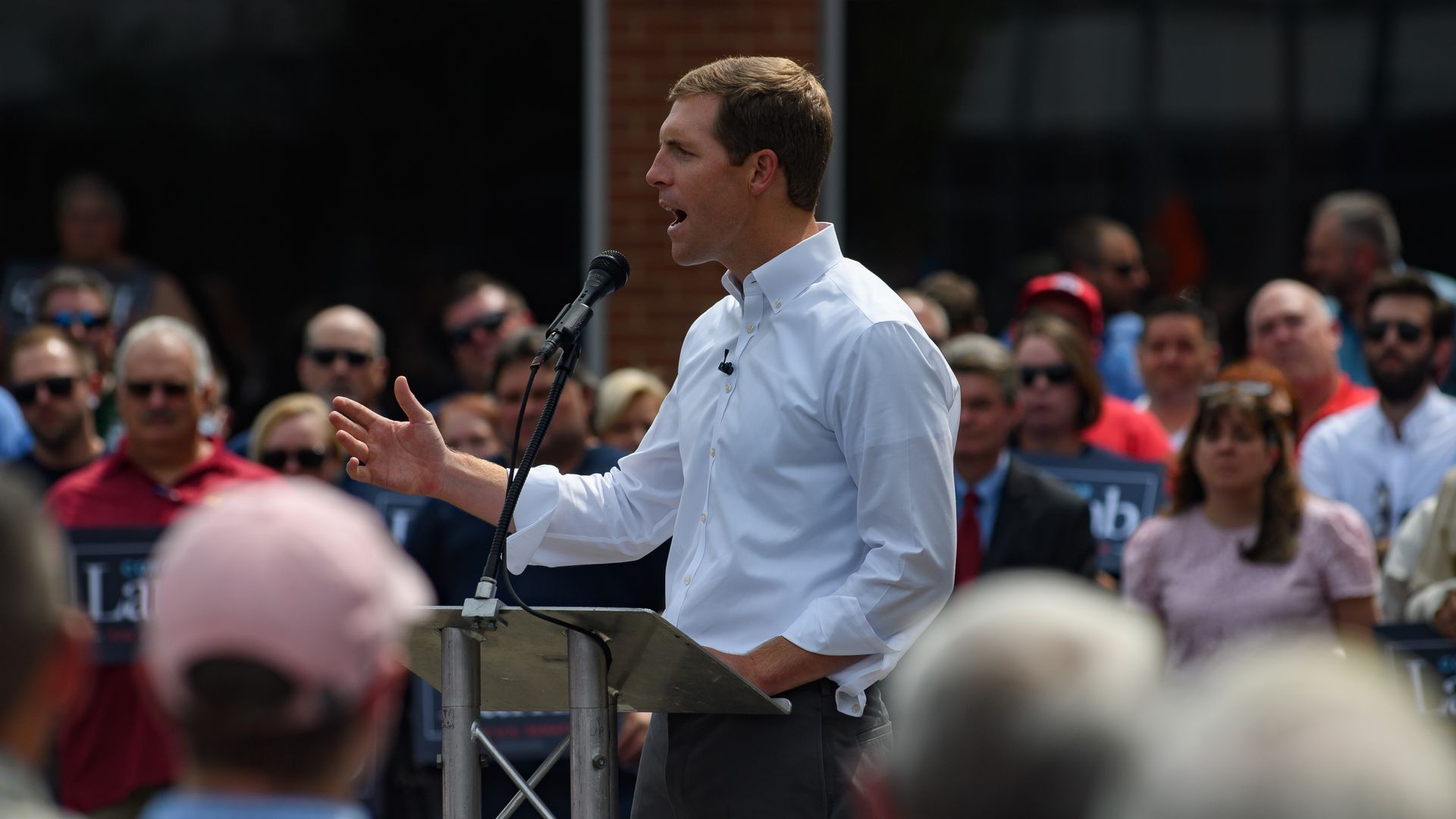 .S. Rep. Conor Lamb (D-PA) announces his candidacy for the United States Senate at the International Brotherhood of Electrical Workers on August 6, 2021 in Pittsburgh,