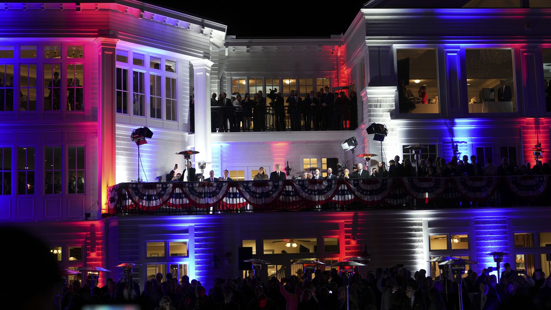 Donald and Melania Trump watch fireworks during a celebration last night at Trump National Golf Club in Sterling, Va., about 30 miles outside Washington. Photo: Doug Mills/The New York Times