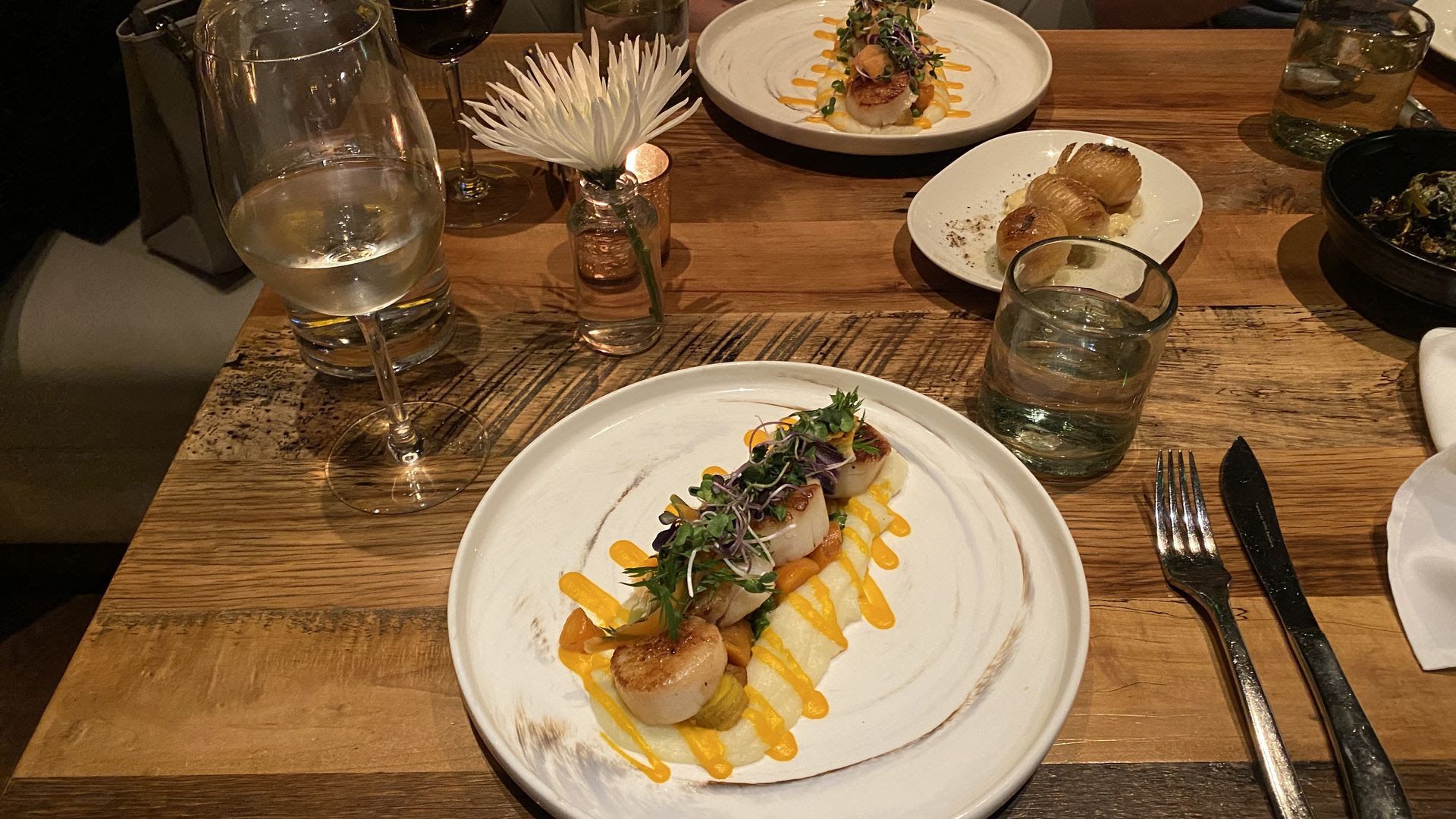 A well-plated scallops entree at The Guild House in the Short North.