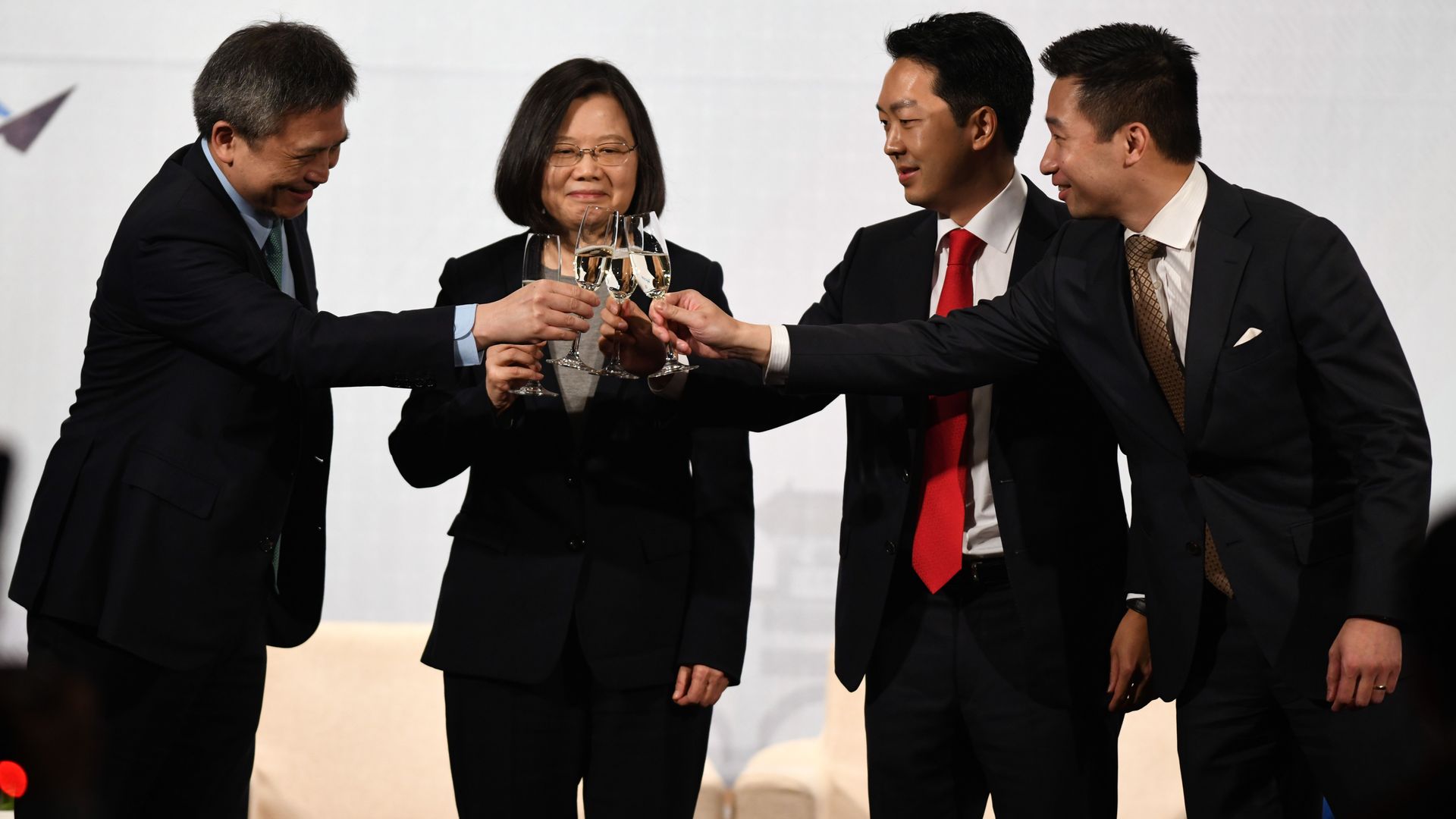 American Institute of Taiwan and U.S. State officials giving a toast in Taiwan in March 2018