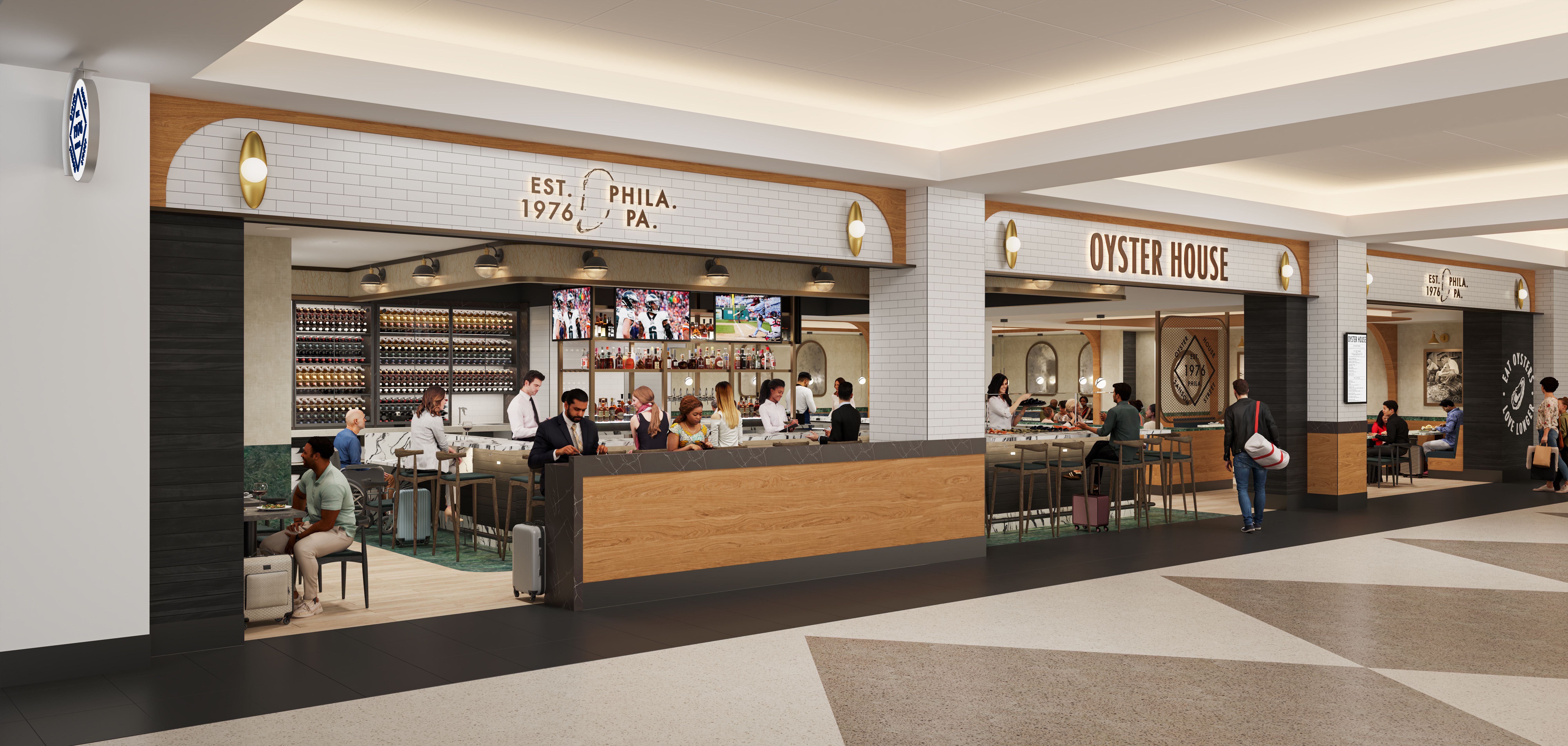 A rendering of an Oyster House location at the Philadelphia International Airport